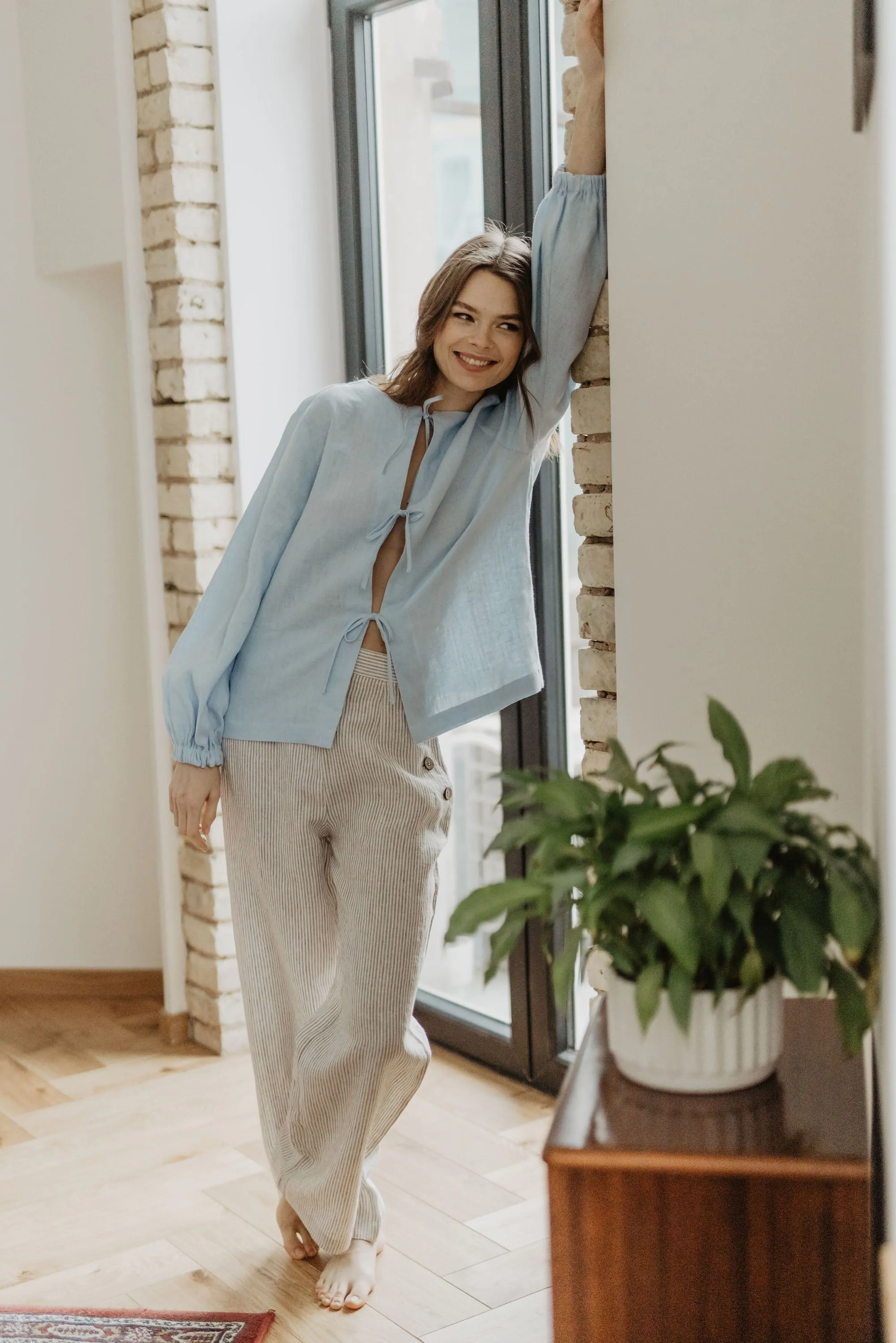 Nida Women's Linen Blouse | Multiple Colours