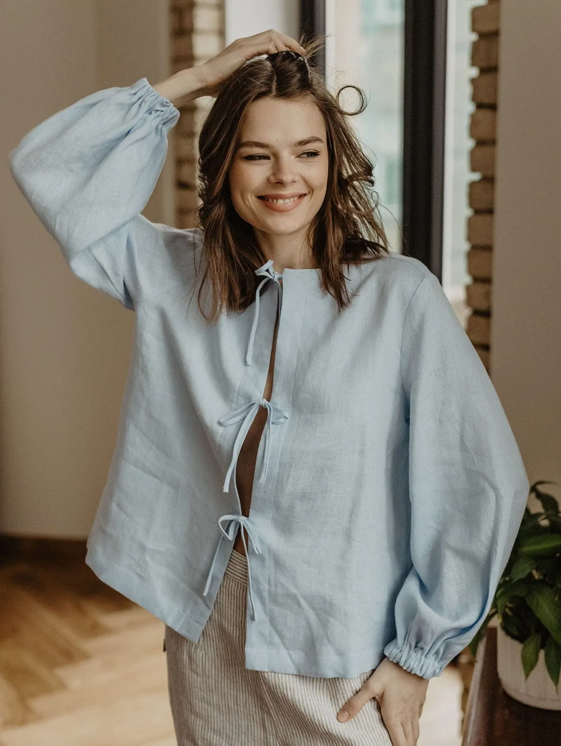 Nida Women's Linen Blouse | Multiple Colours