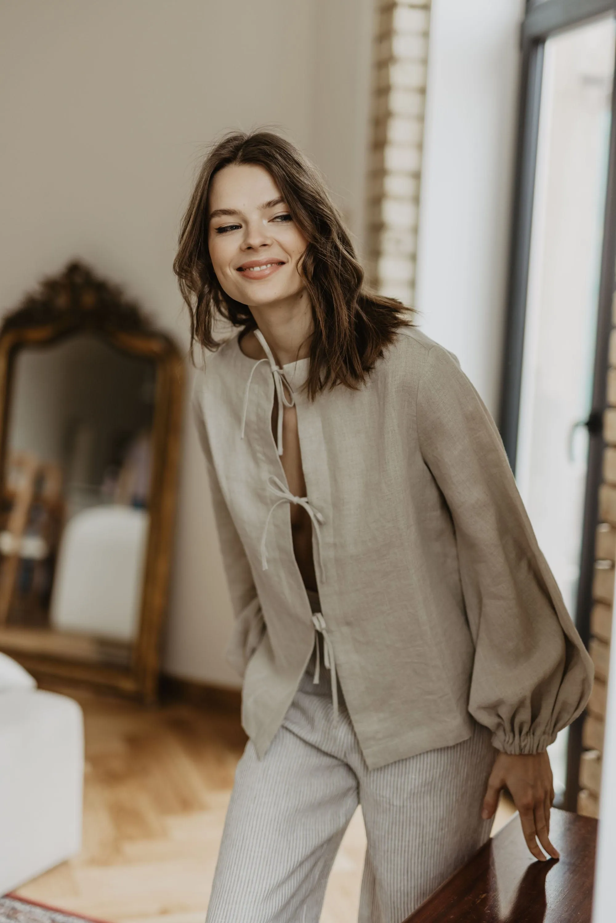 Nida Women's Linen Blouse | Multiple Colours