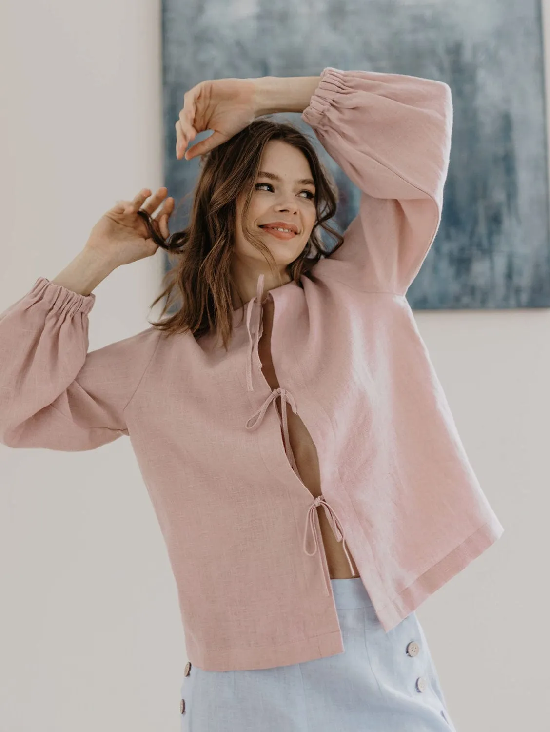 Nida Women's Linen Blouse | Multiple Colours