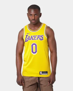 Nikle Los Angeles Lakers Russell Westbrook #0 Icon Swingman Jersey Amarillo/Field
