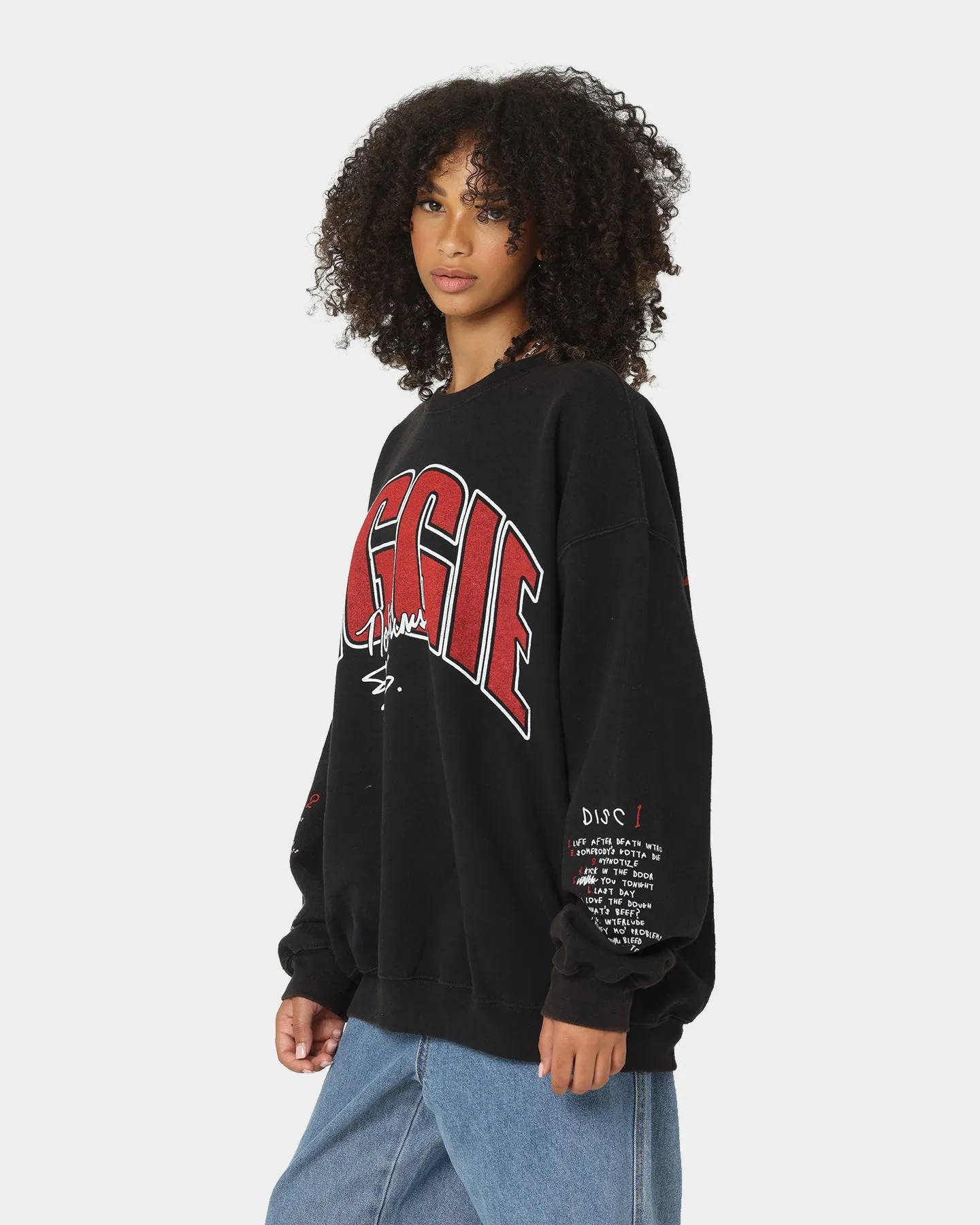 Notorious B.I.G Biggie Tracklist Crewneck Black