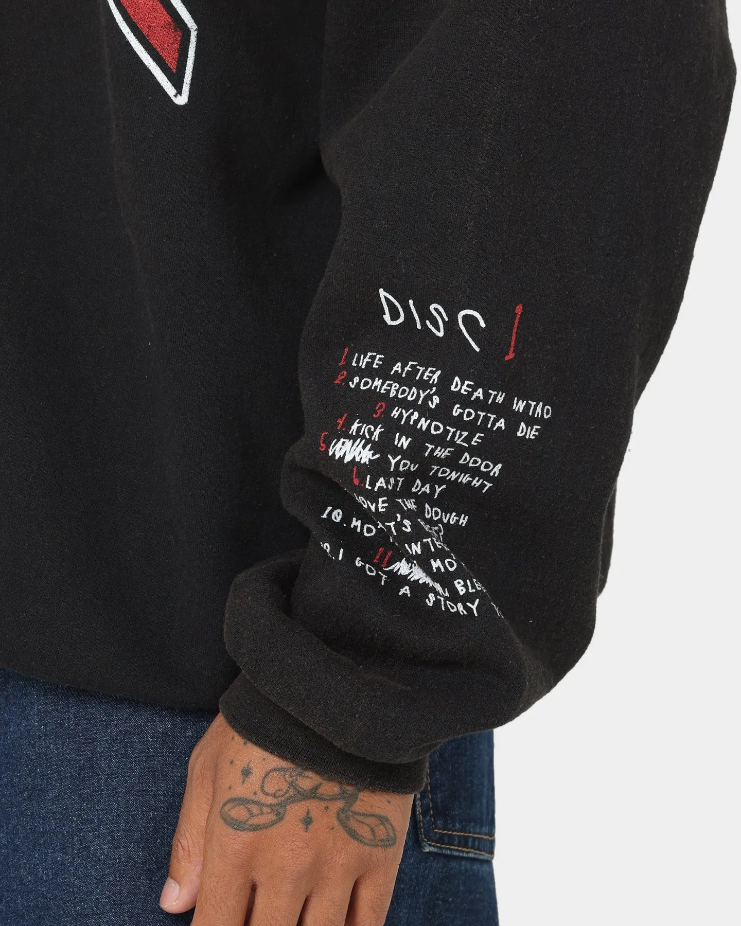 Notorious B.I.G Biggie Tracklist Crewneck Black
