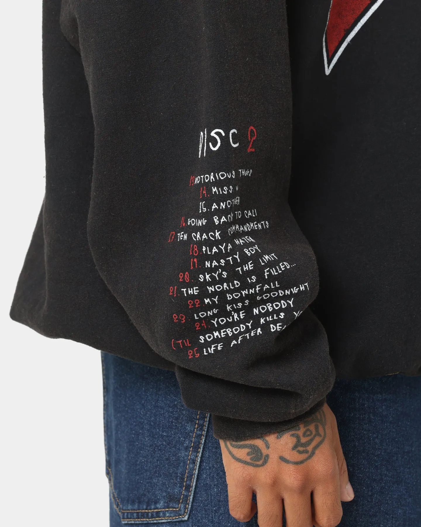 Notorious B.I.G Biggie Tracklist Crewneck Black