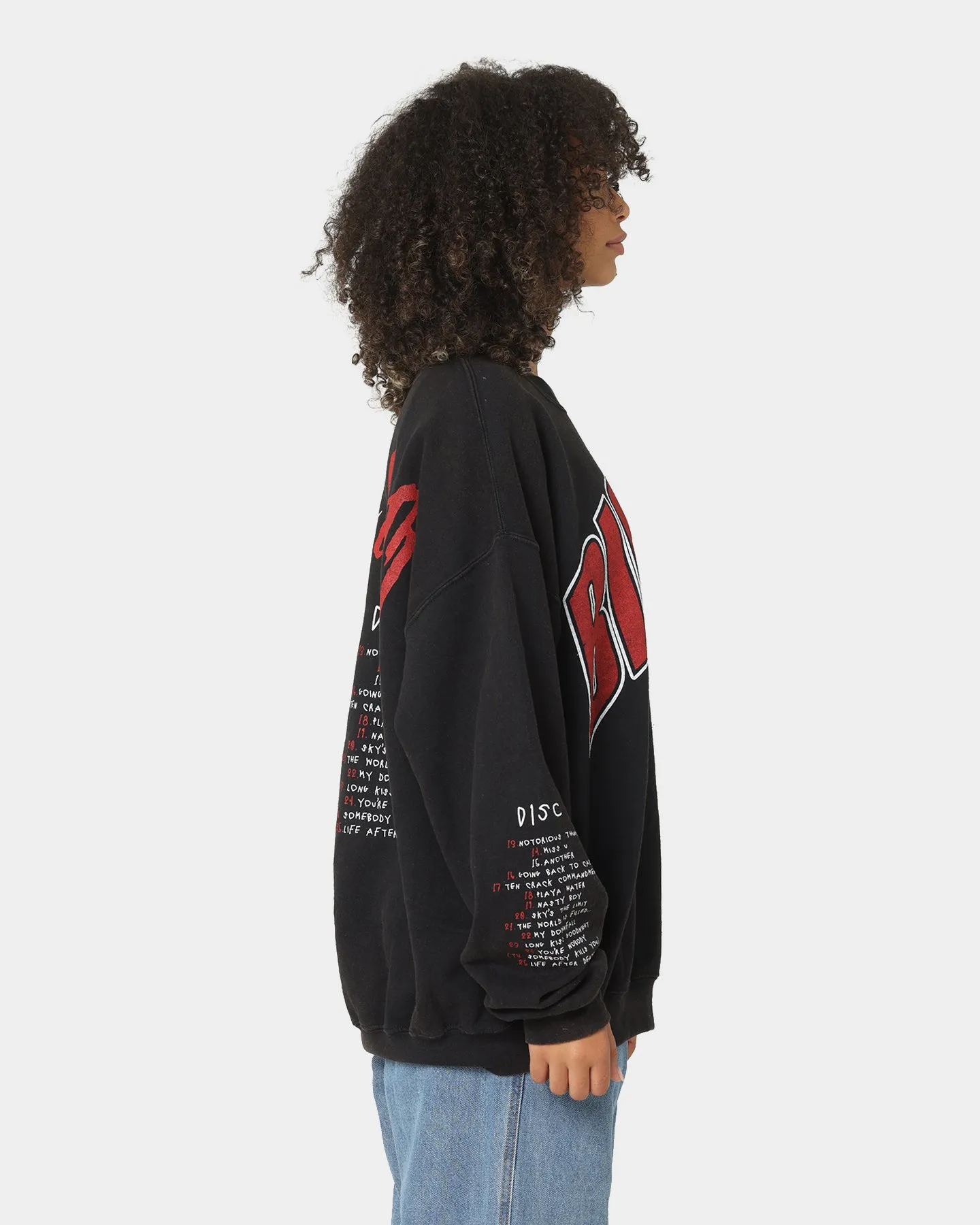 Notorious B.I.G Biggie Tracklist Crewneck Black