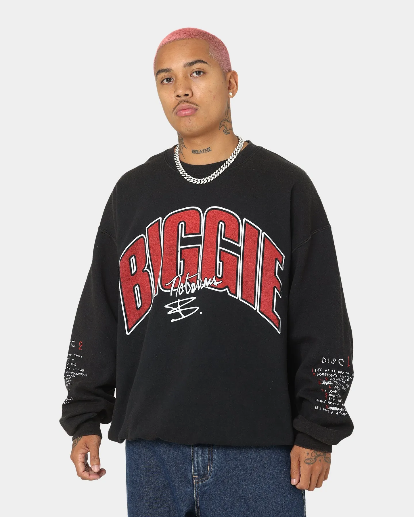 Notorious B.I.G Biggie Tracklist Crewneck Black