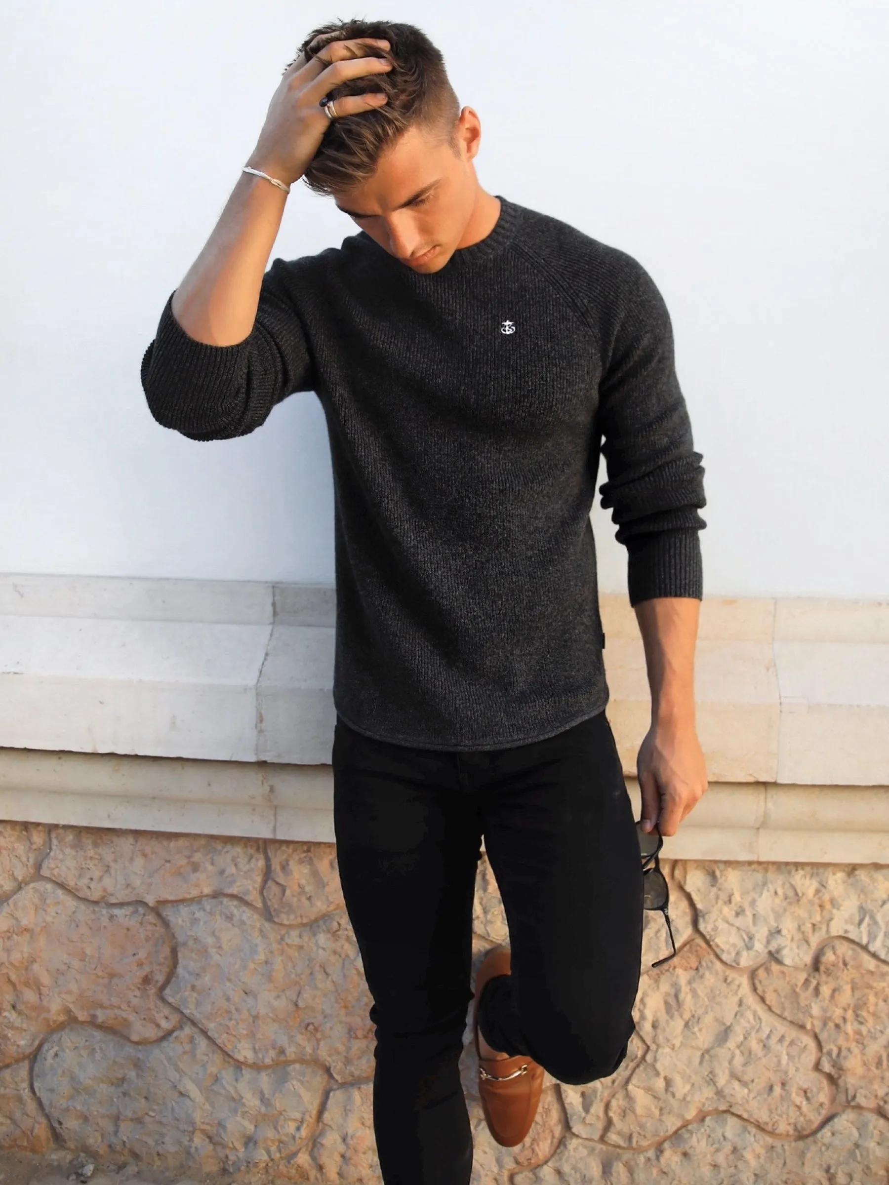 Olton Knit Sweater - Charcoal
