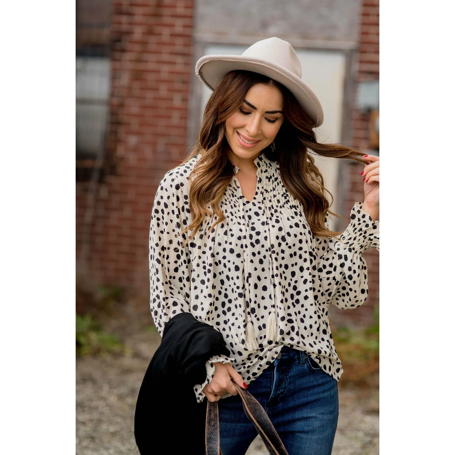 On-the-Go Cheetah Tie Blouse
