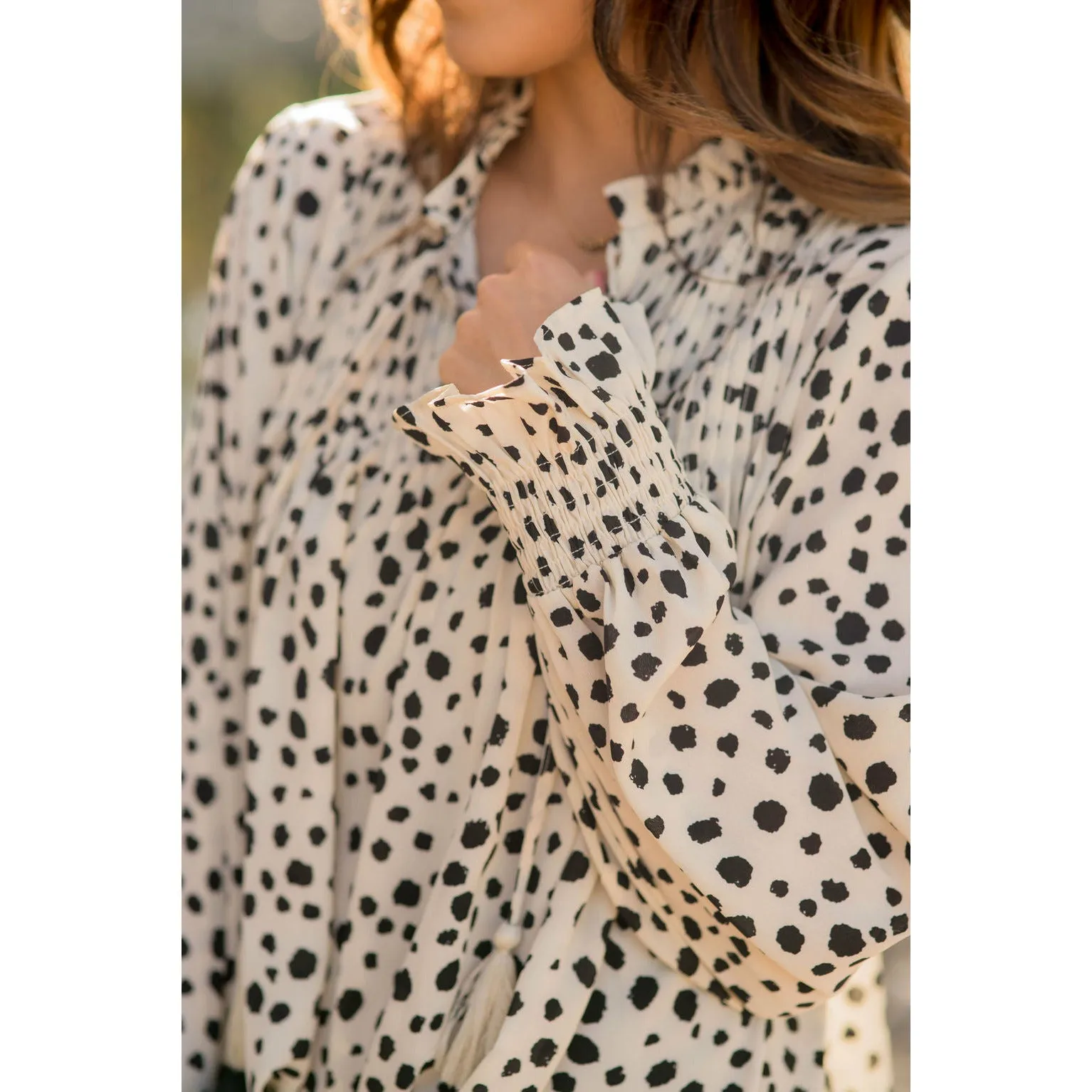 On-the-Go Cheetah Tie Blouse