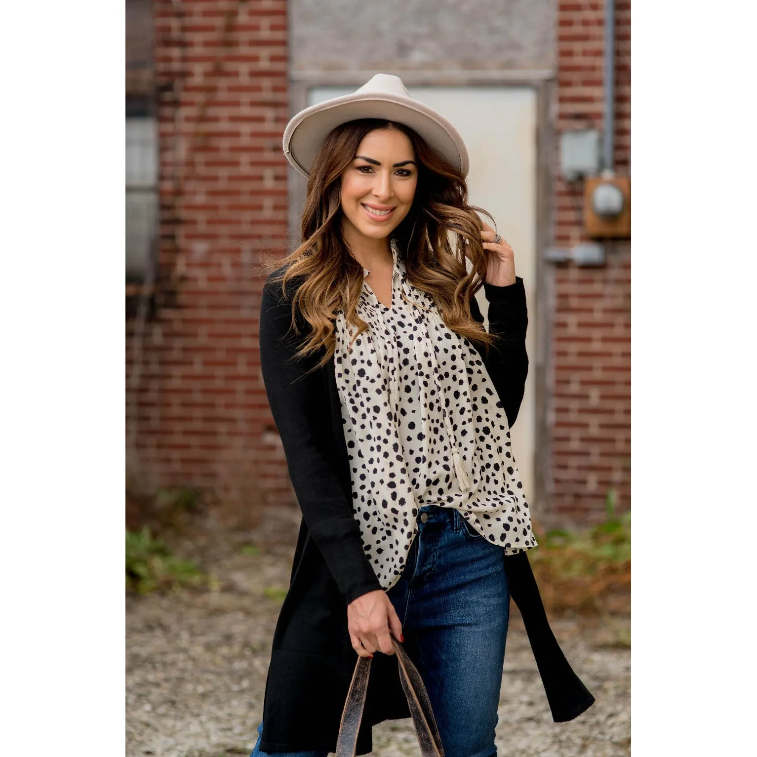 On-the-Go Cheetah Tie Blouse