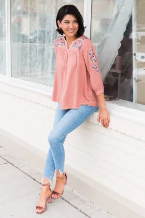 One Love Floral Embroidered Blouse