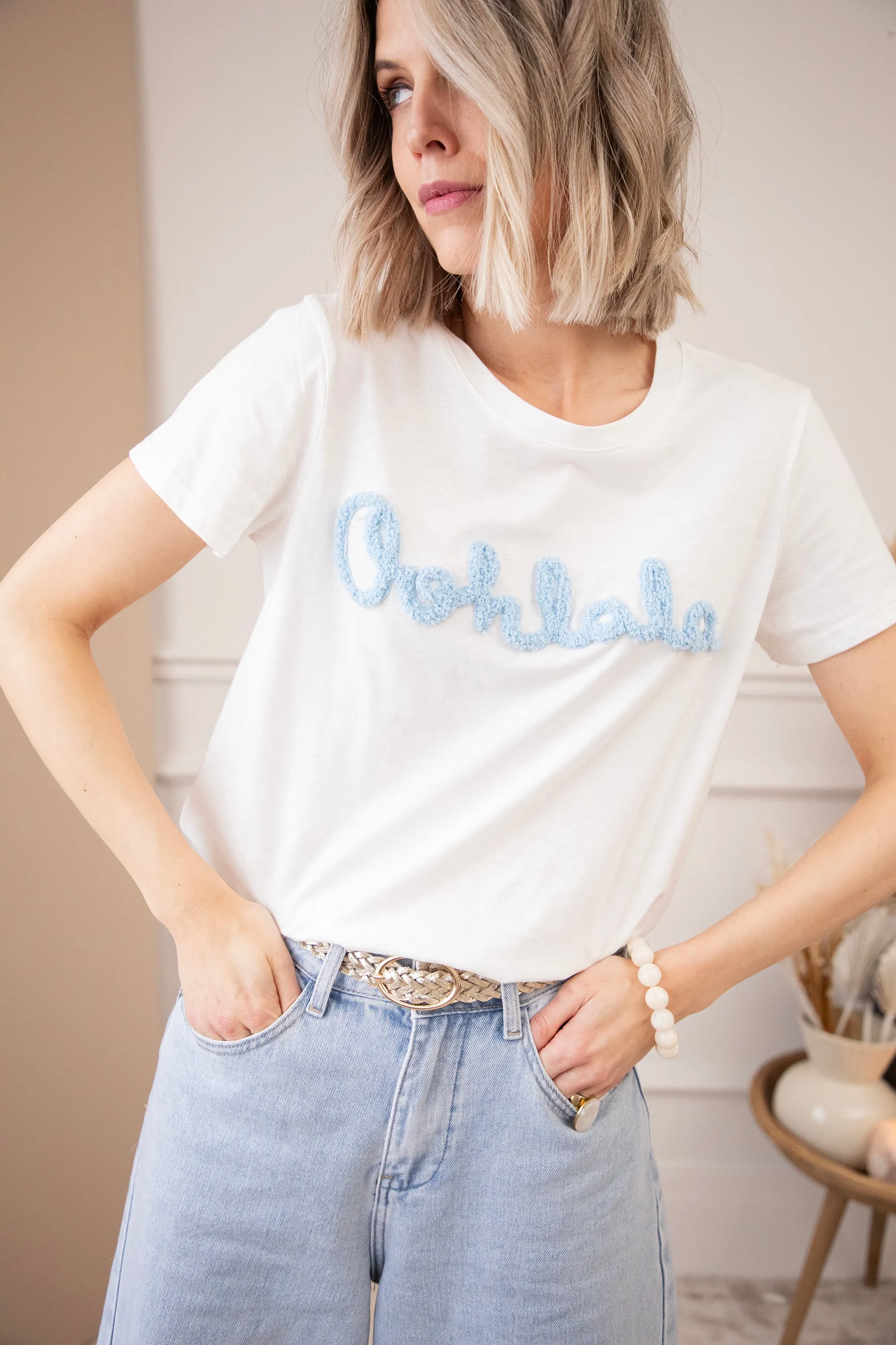Oohlala White/Blue - T-Shirt