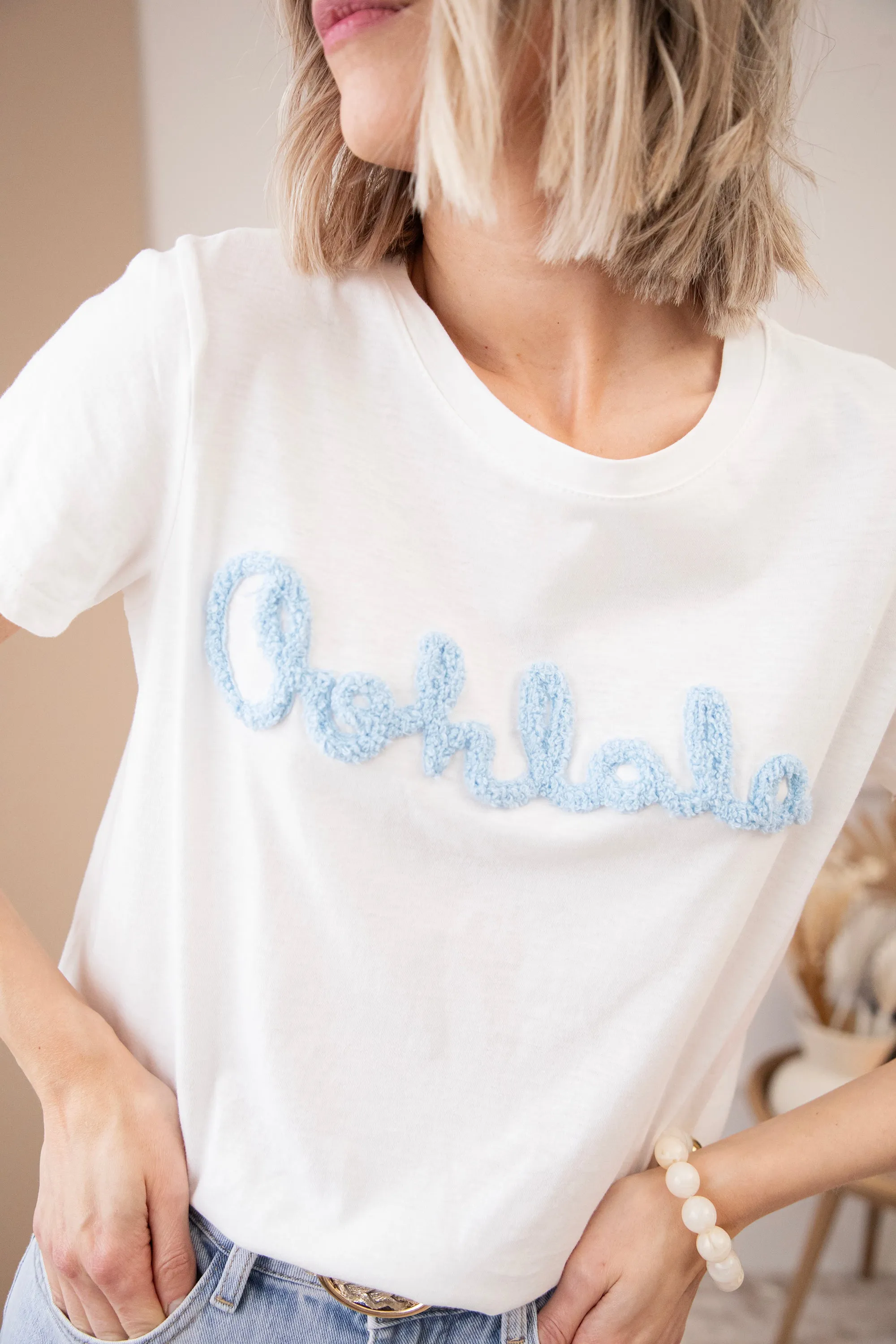 Oohlala White/Blue - T-Shirt
