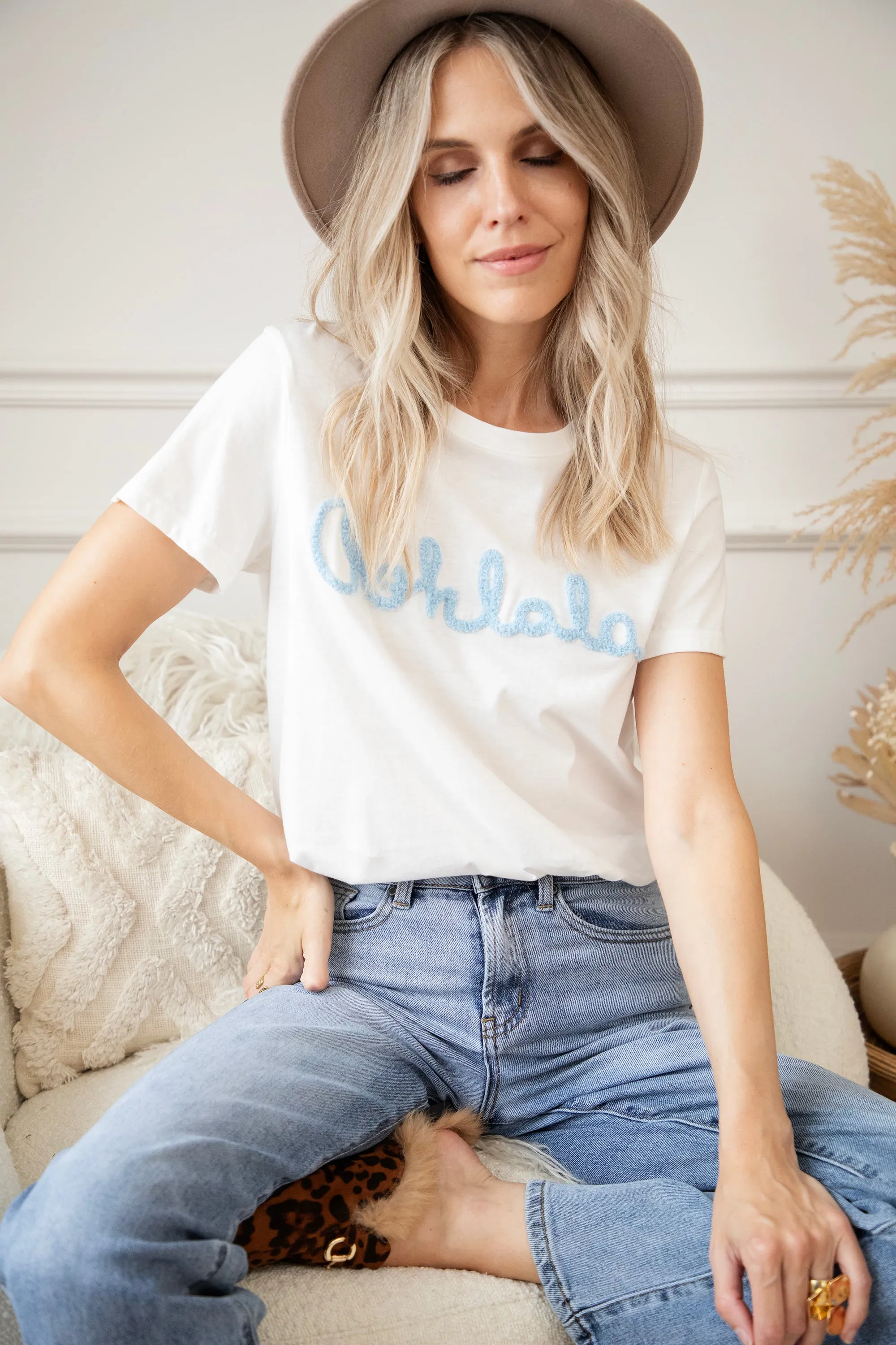 Oohlala White/Blue - T-Shirt