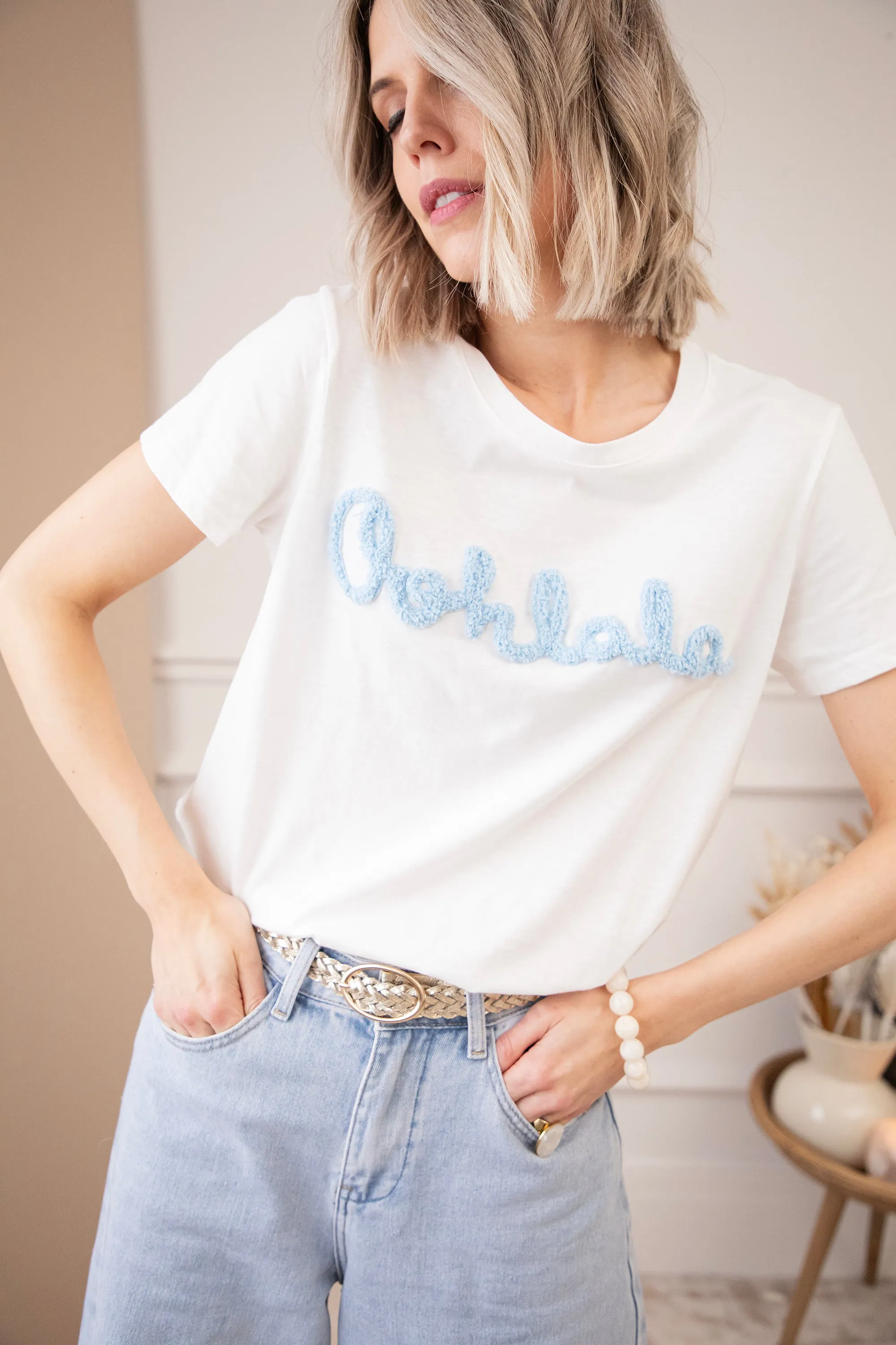 Oohlala White/Blue - T-Shirt