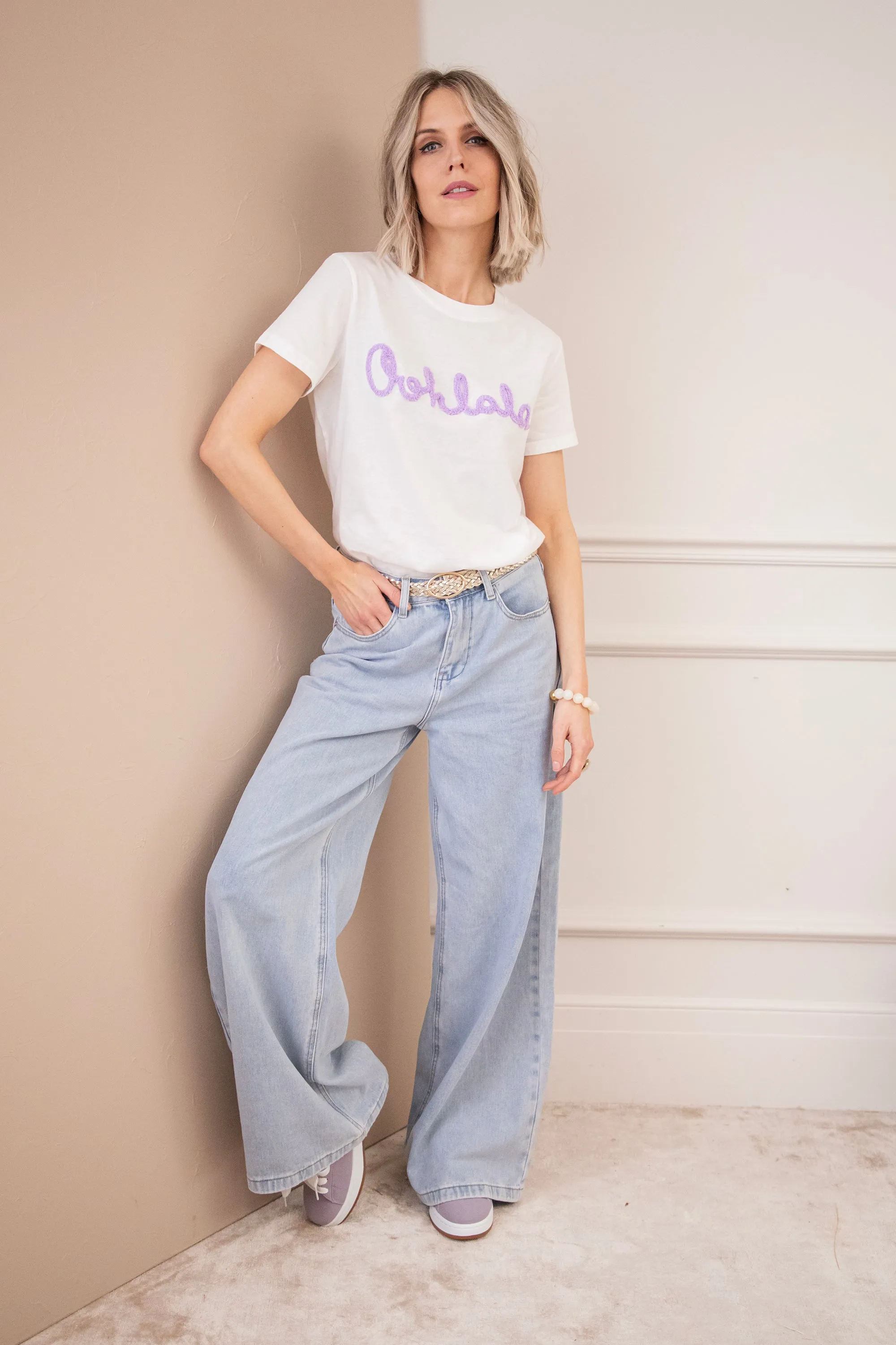 Oohlala White/Lila - T-Shirt