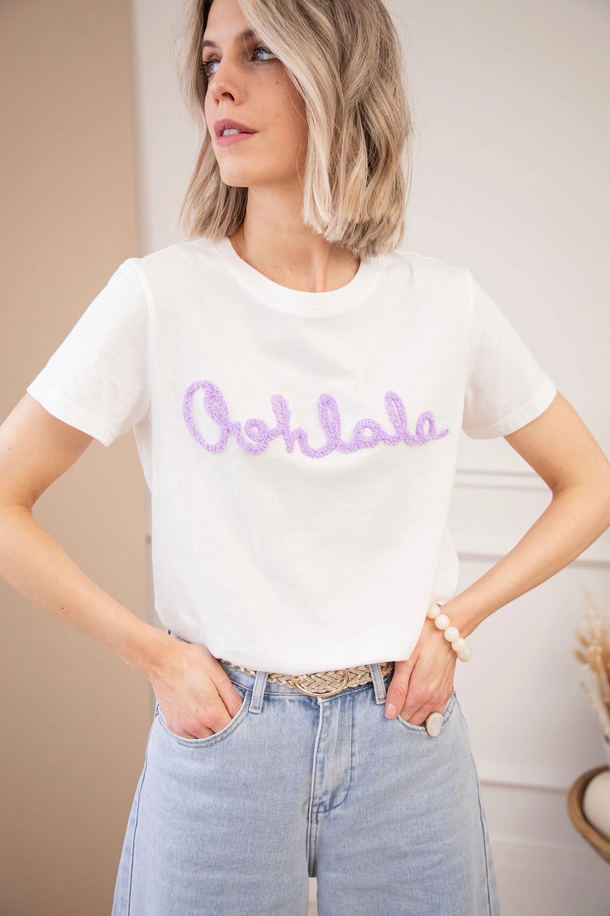 Oohlala White/Lila - T-Shirt