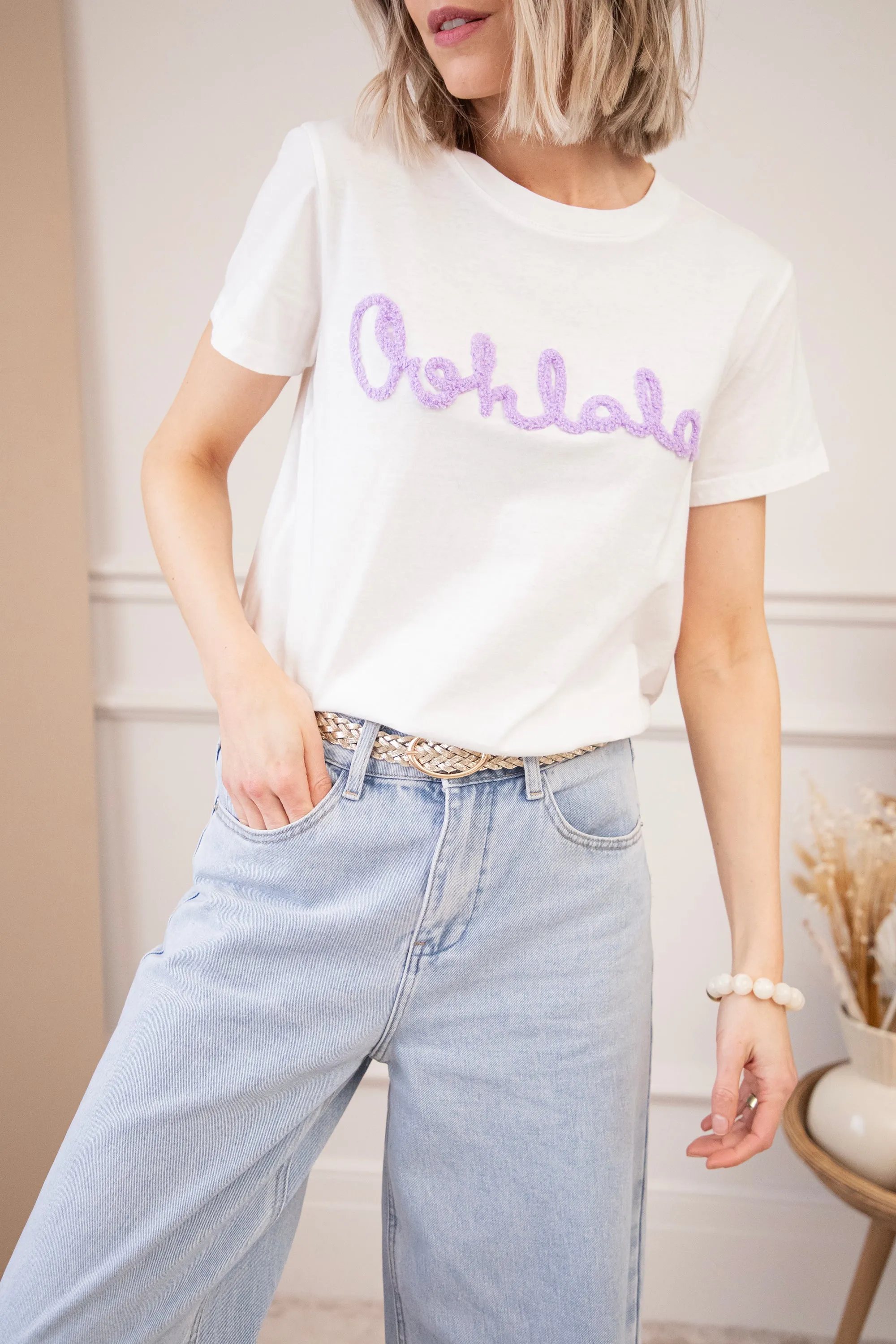Oohlala White/Lila - T-Shirt
