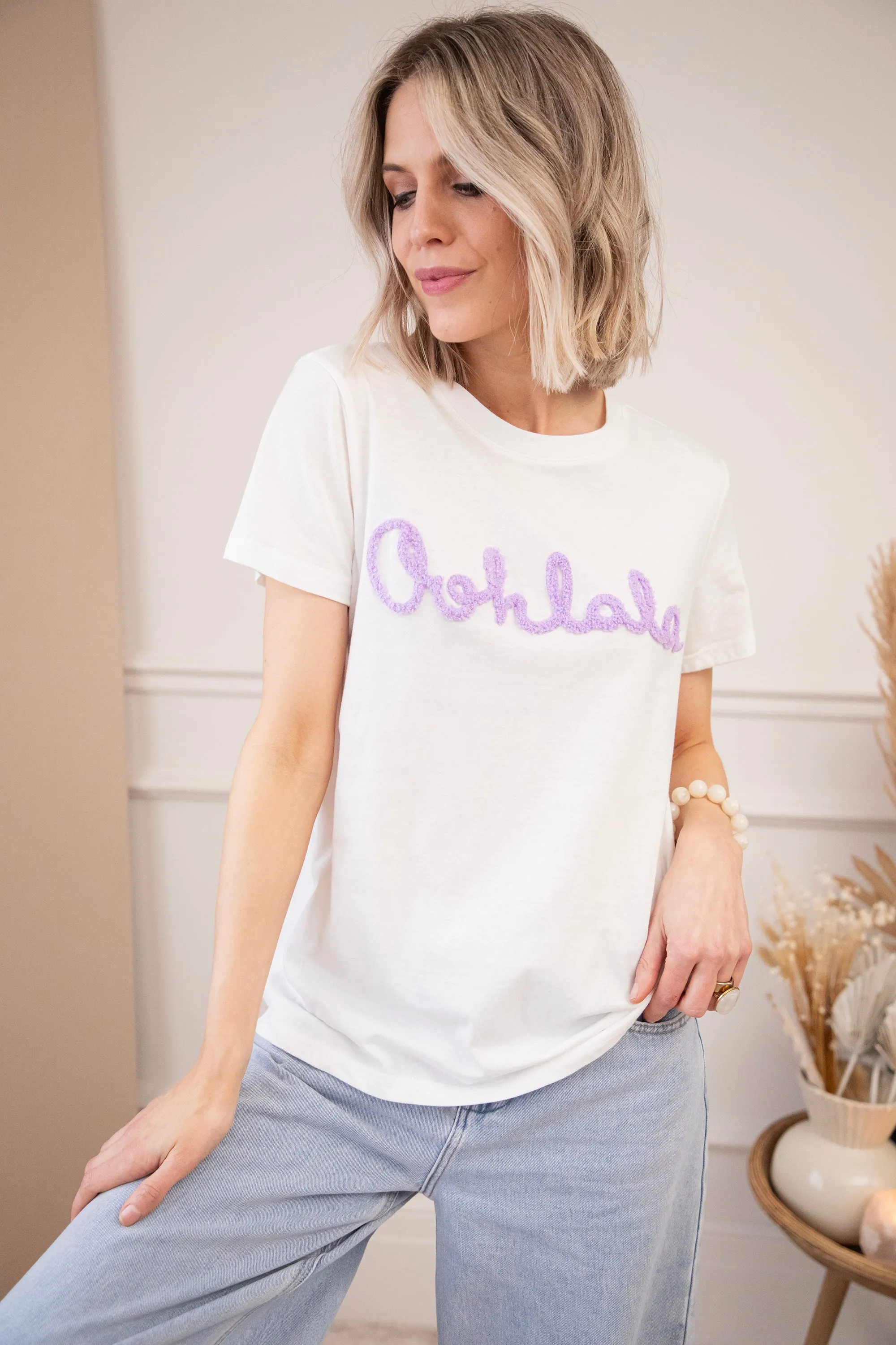 Oohlala White/Lila - T-Shirt