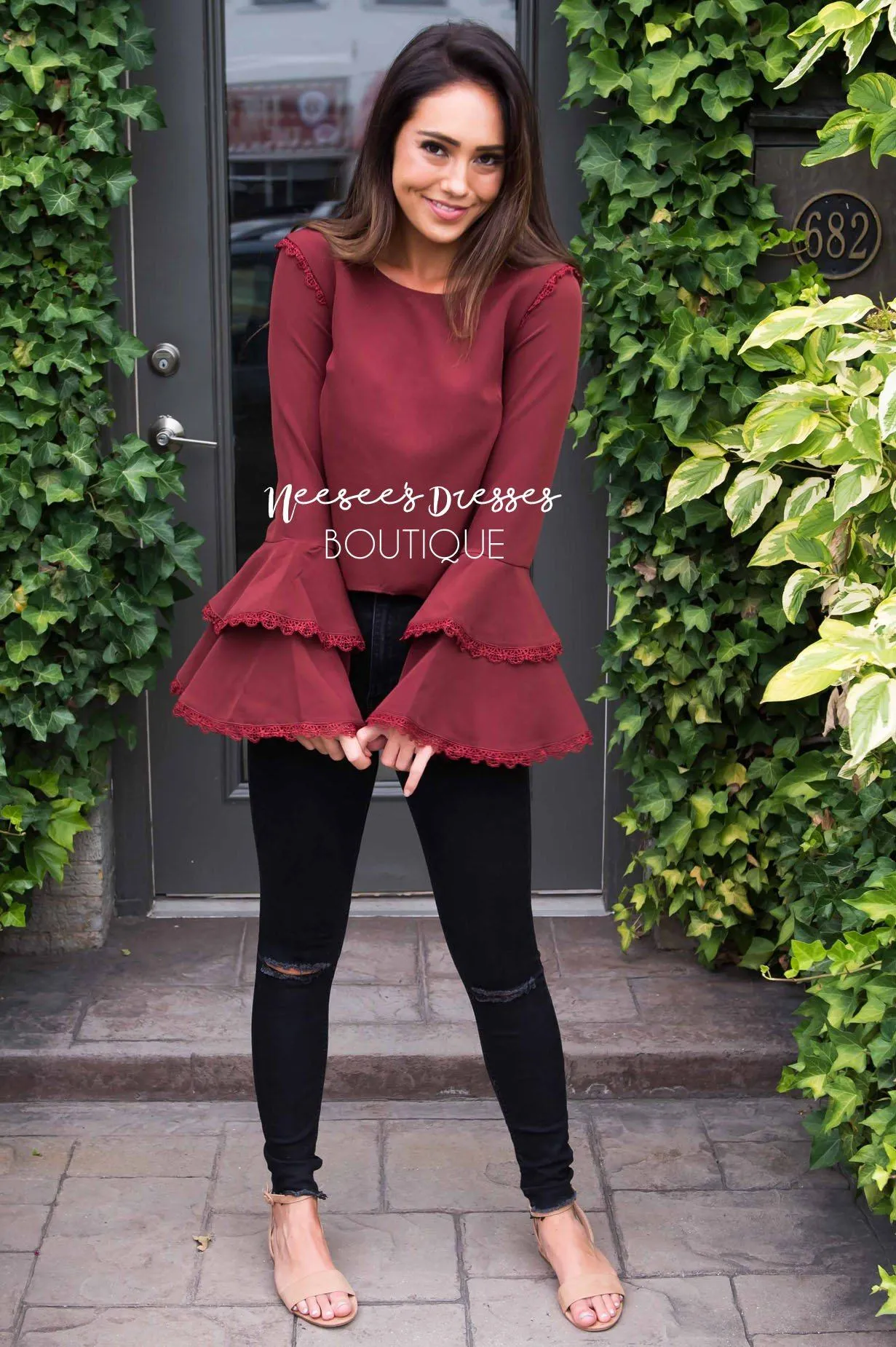 Over the Moon Bell Sleeve Top