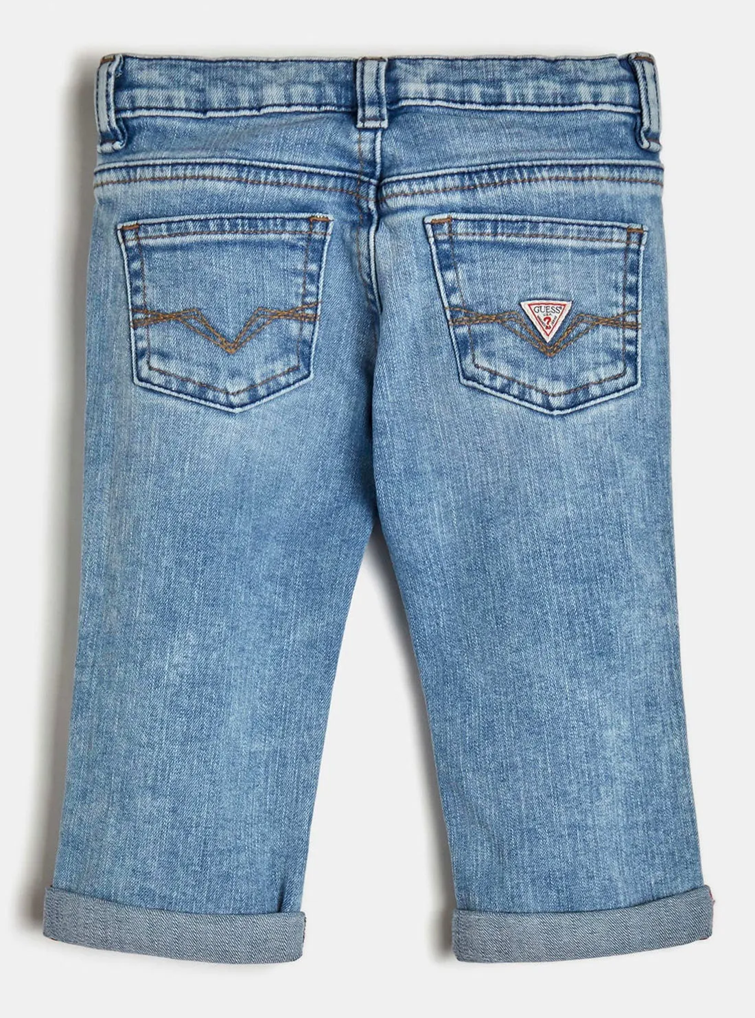 Patch Denim Slim Pants In Blue Wash (2-7)