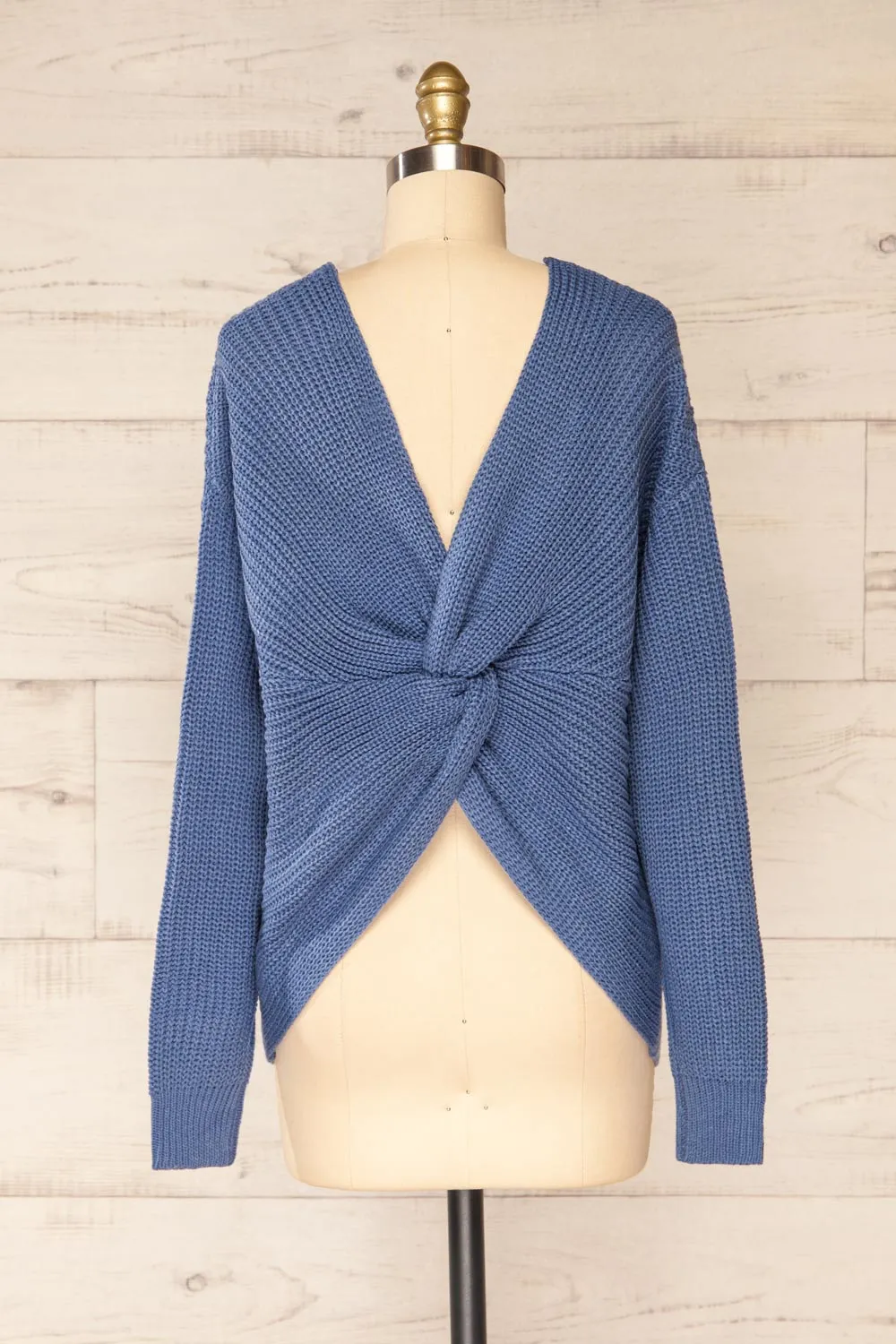Patras Blue | V-Neck Knitted Sweater