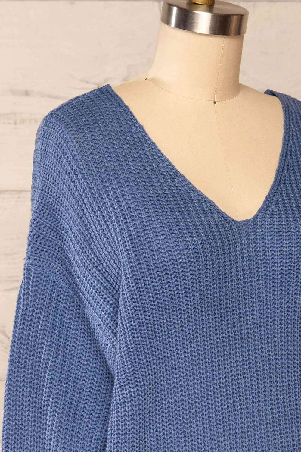 Patras Blue | V-Neck Knitted Sweater