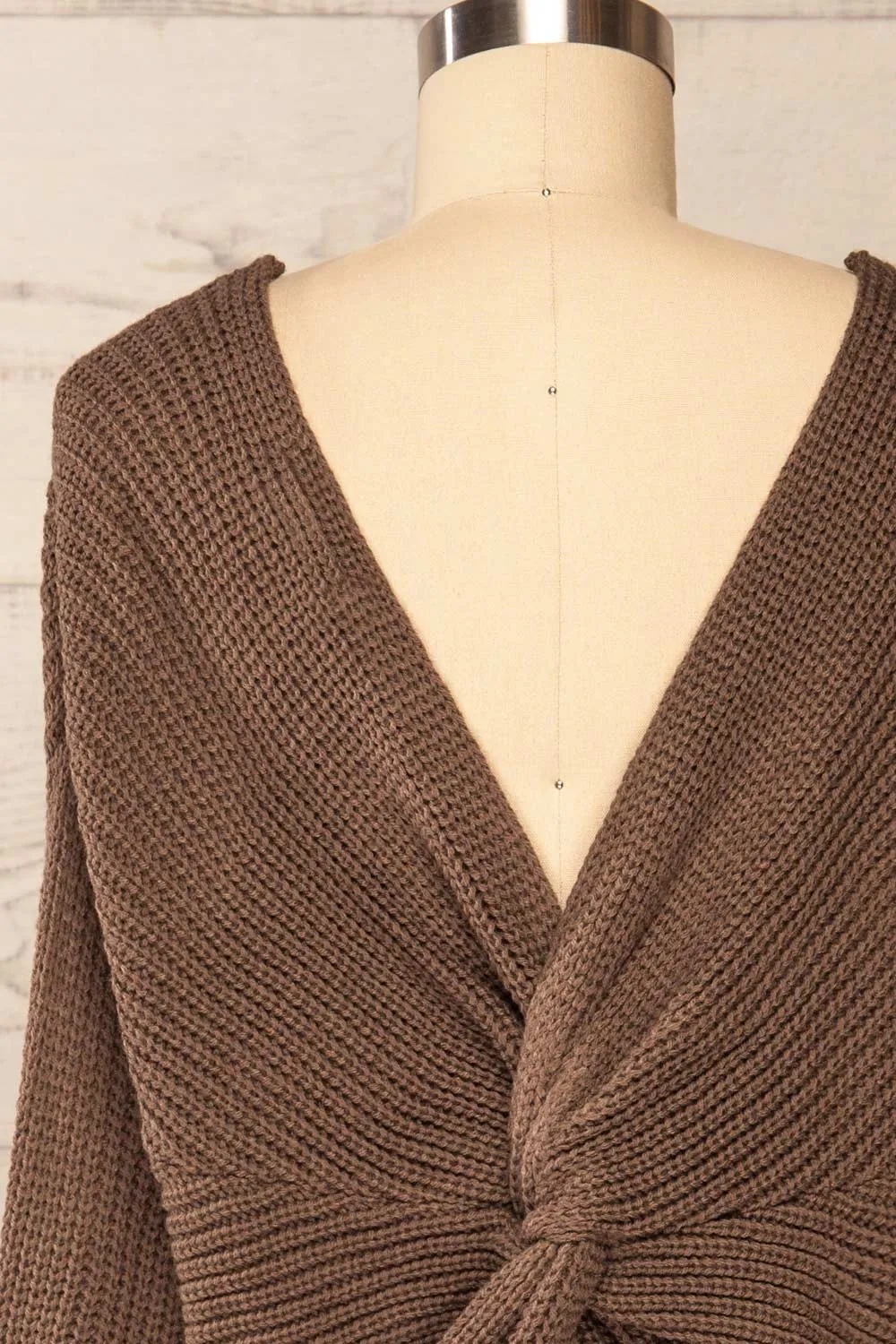 Patras Brown | V-Neck Knitted Sweater