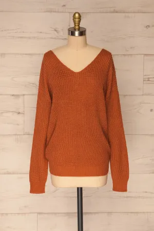 Patras Clay | V-Neck Knitted Sweater