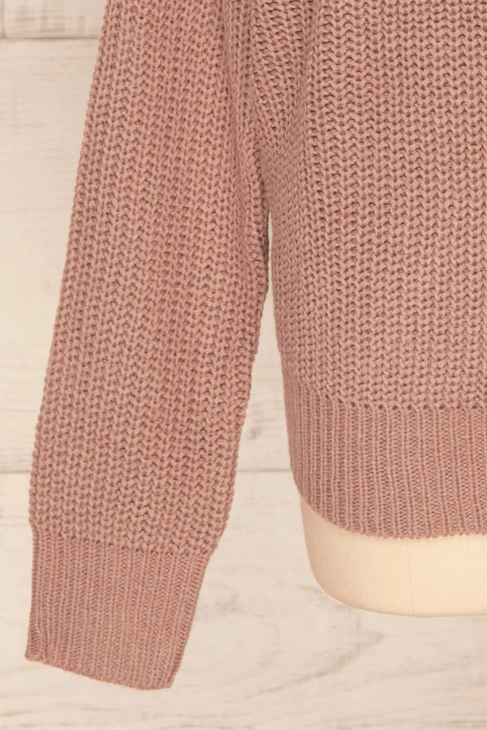 Patras Mauve | V-Neck Knitted Sweater