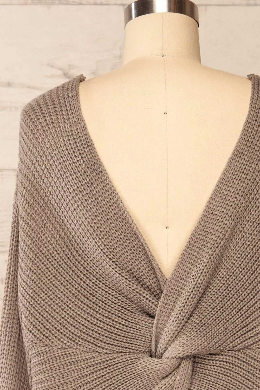 Patras Taupe | V-Neck Knitted Sweater