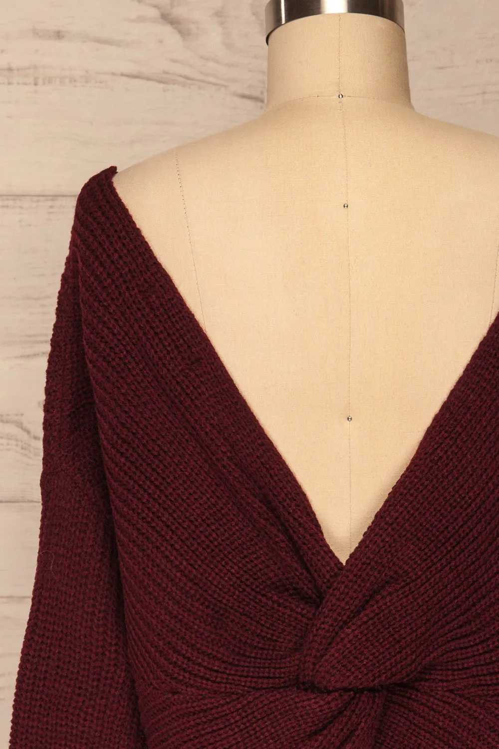 Patras Wine | V-Neck Knitted Sweater