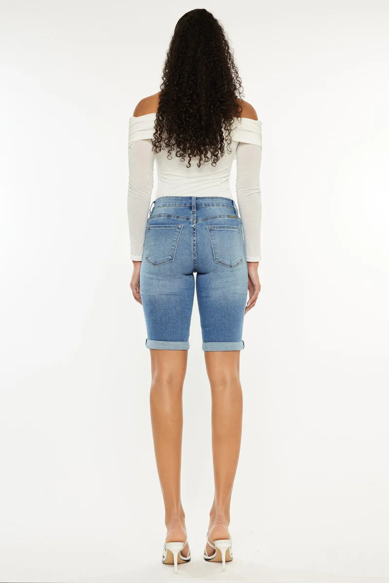 Pearly Mid Rise Bermuda Shorts