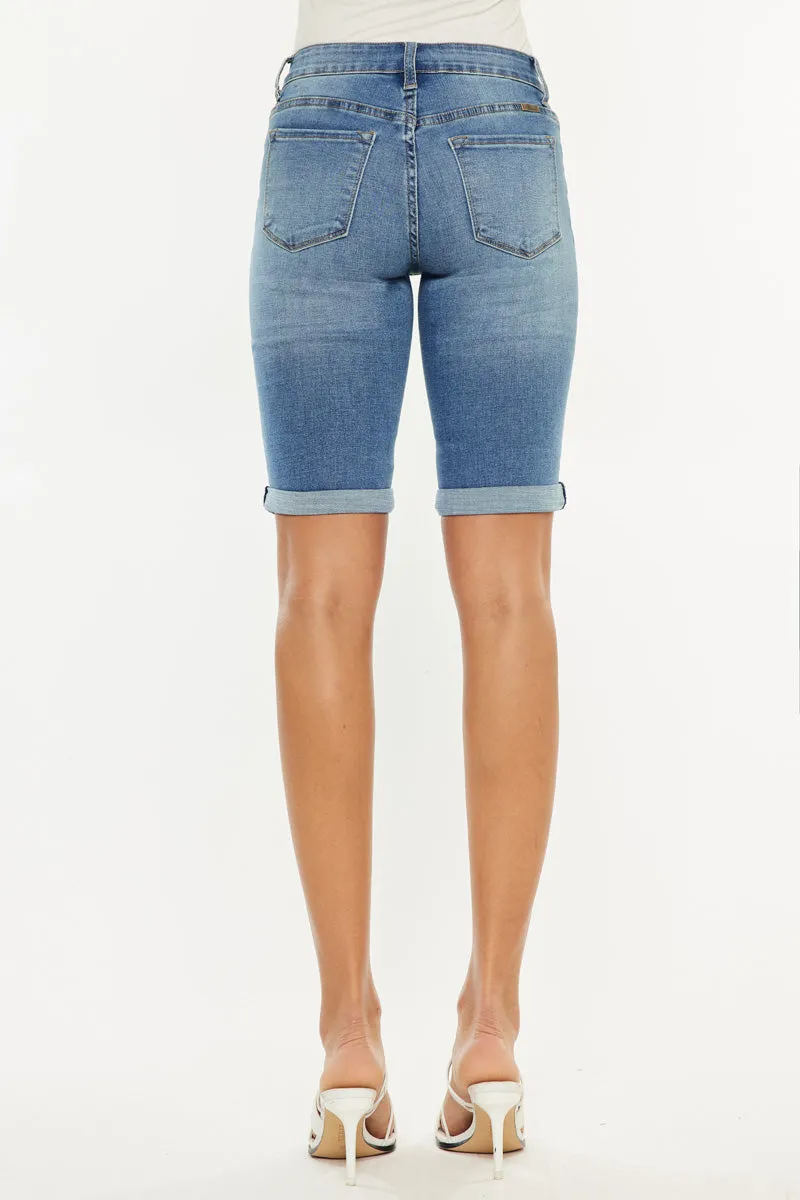 Pearly Mid Rise Bermuda Shorts