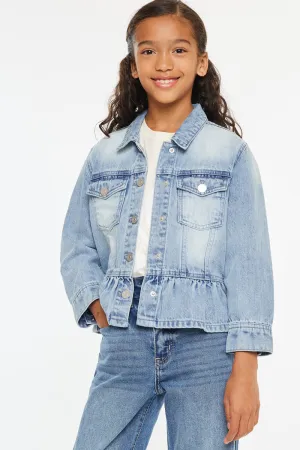 Penny Kids Peplum Denim Jacket