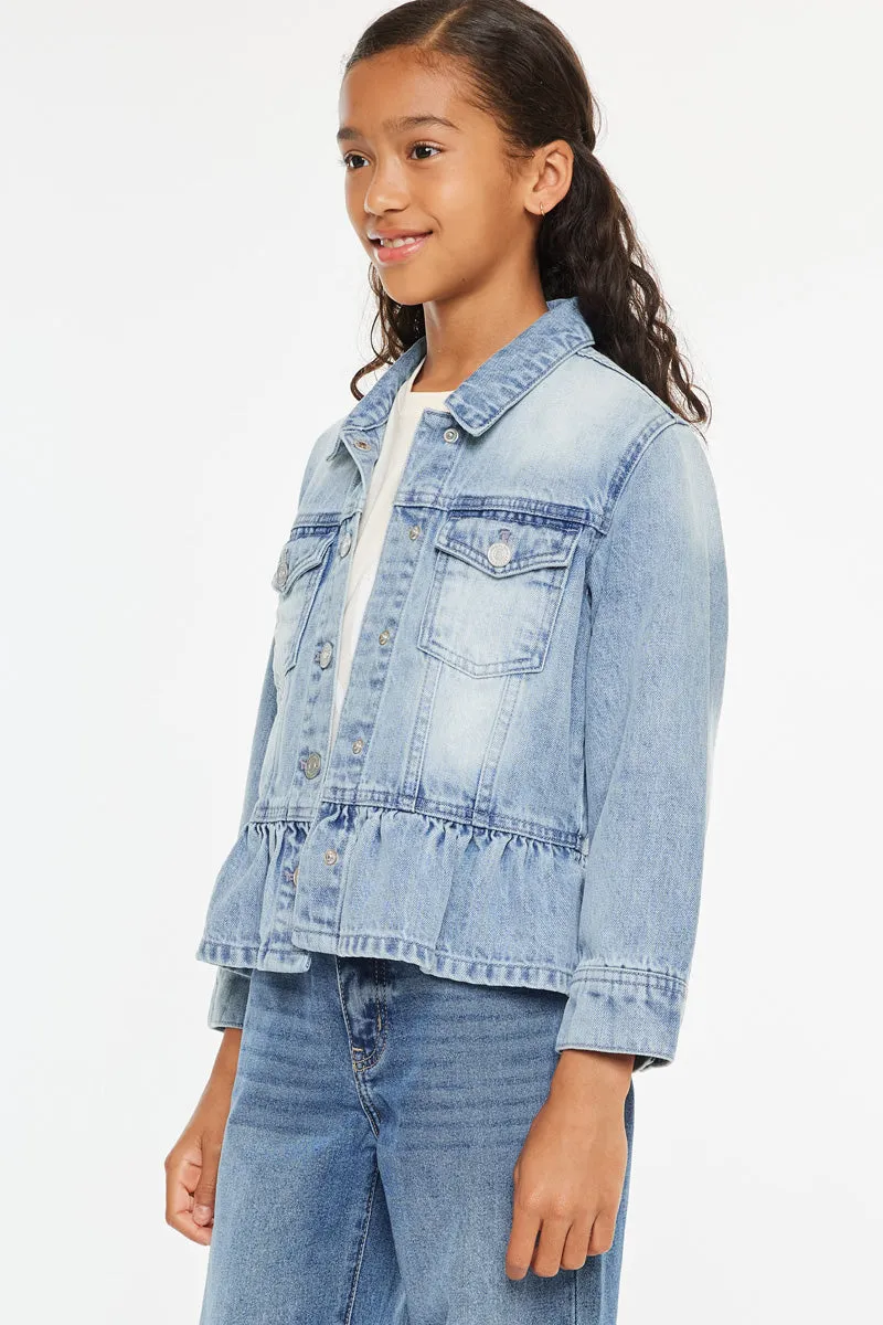 Penny Kids Peplum Denim Jacket