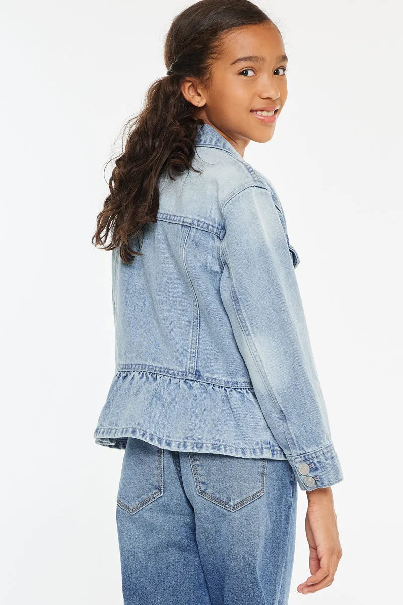 Penny Kids Peplum Denim Jacket