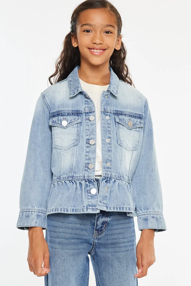 Penny Kids Peplum Denim Jacket