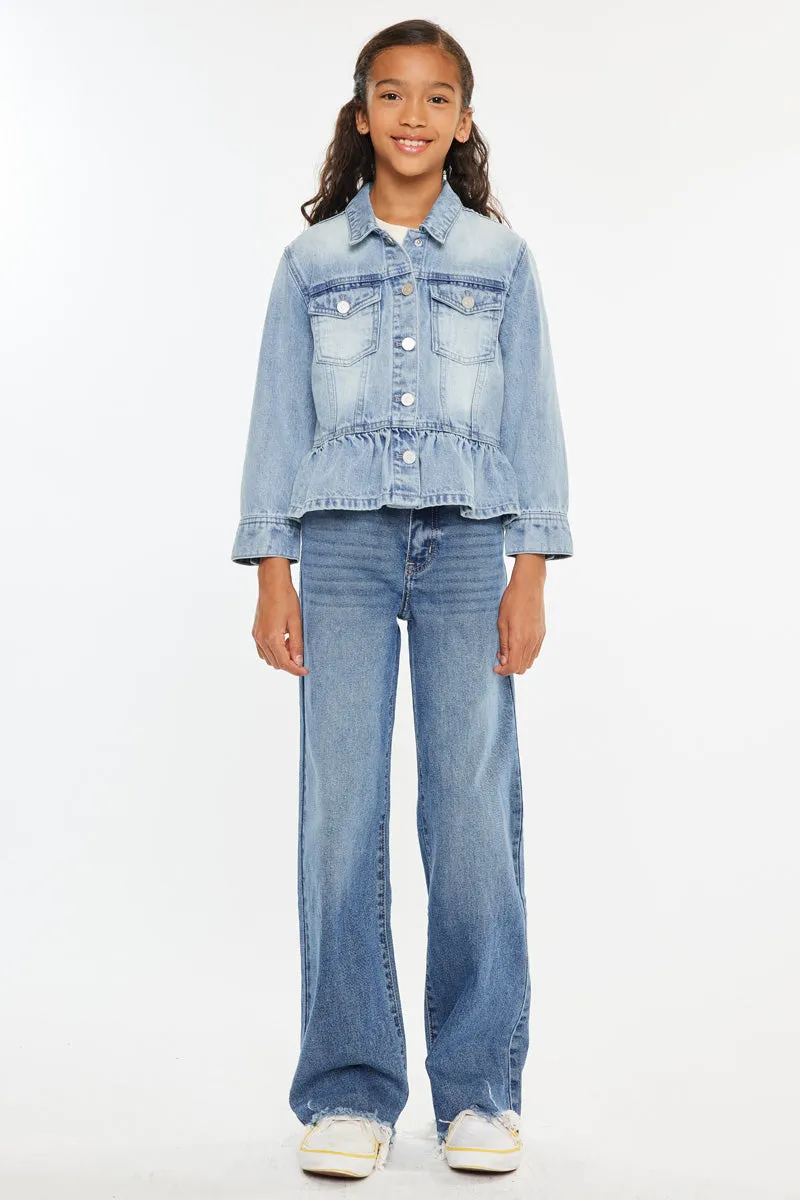 Penny Kids Peplum Denim Jacket