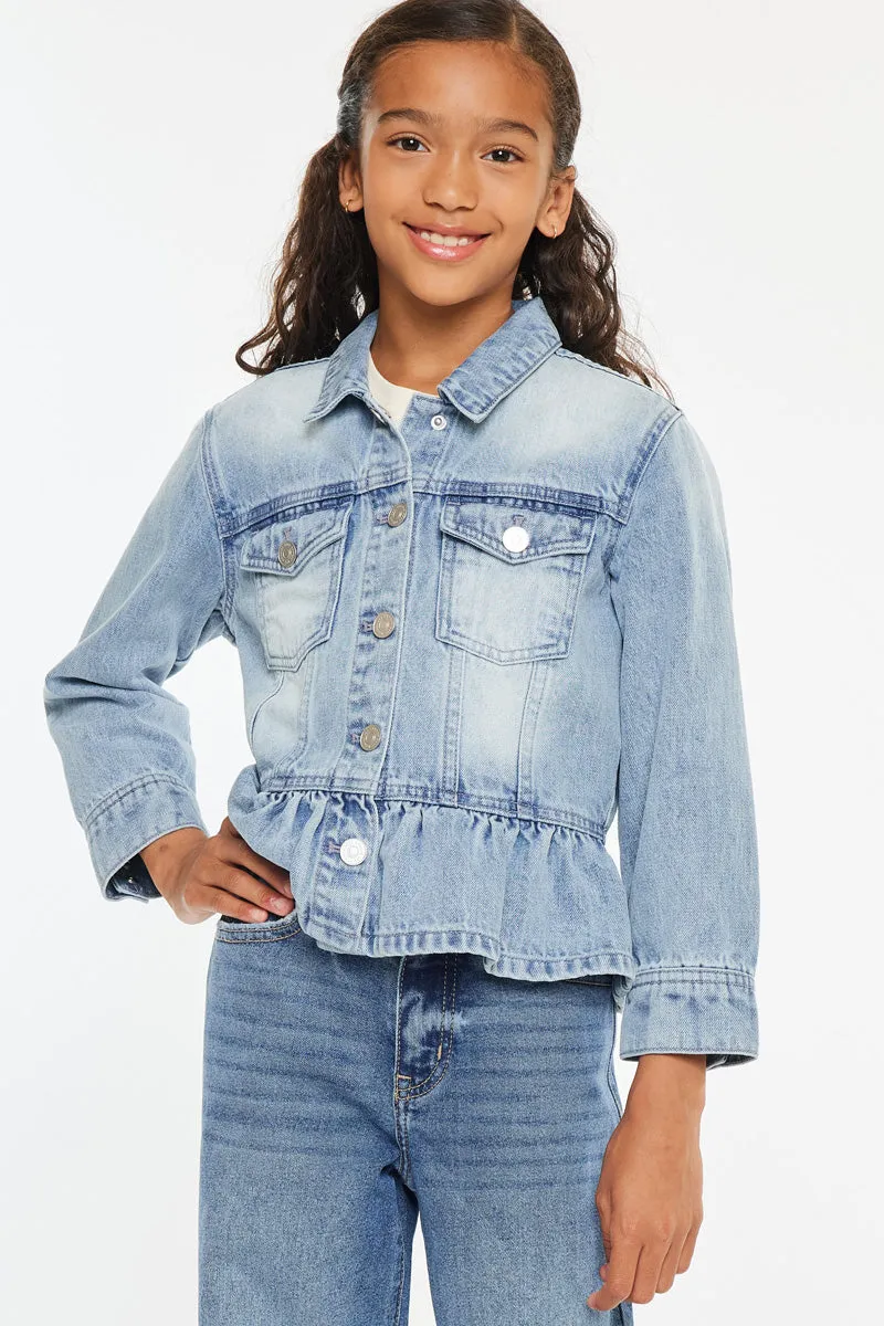 Penny Kids Peplum Denim Jacket