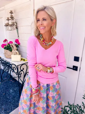 PRETTY IN PINK SWEATER