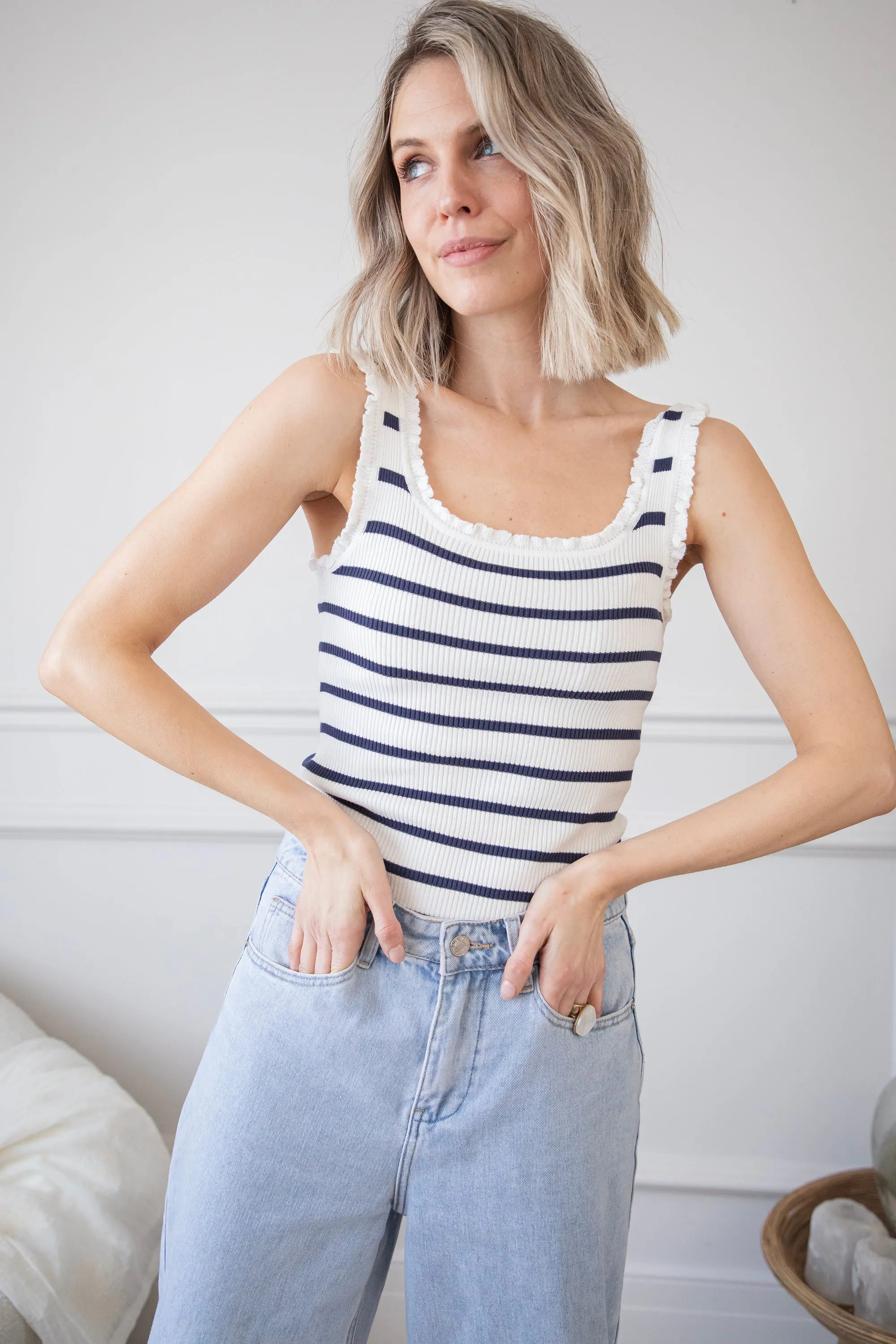 Riri Marine/White - Top