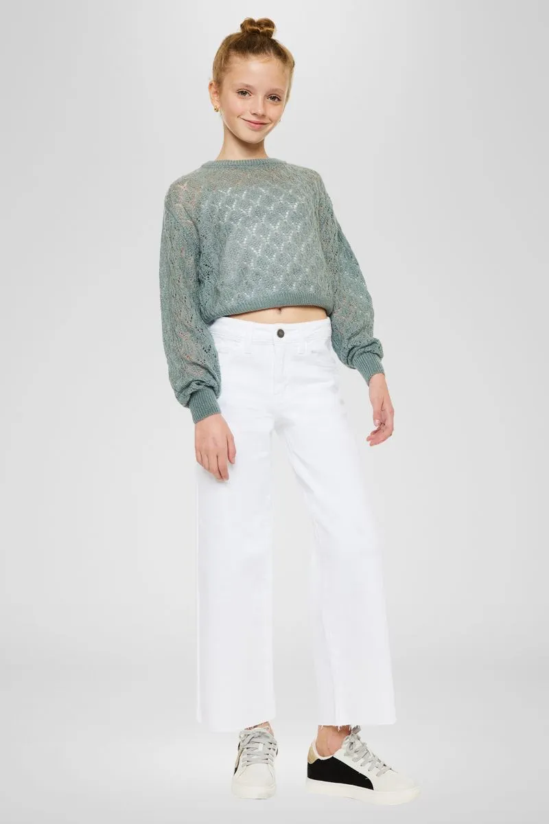 Rue High Rise Kids Cropped Wide Leg