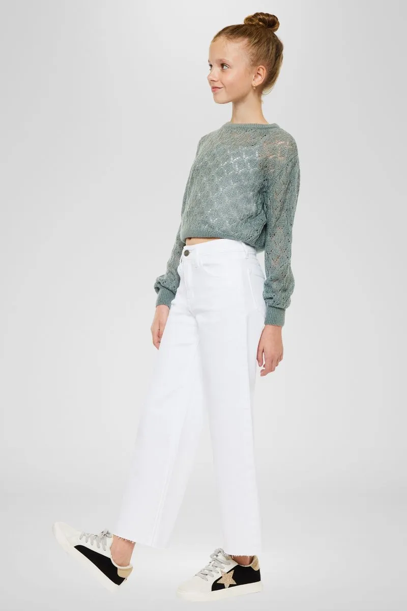 Rue High Rise Kids Cropped Wide Leg