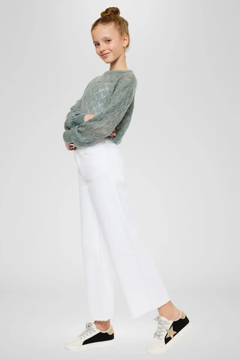Rue High Rise Kids Cropped Wide Leg