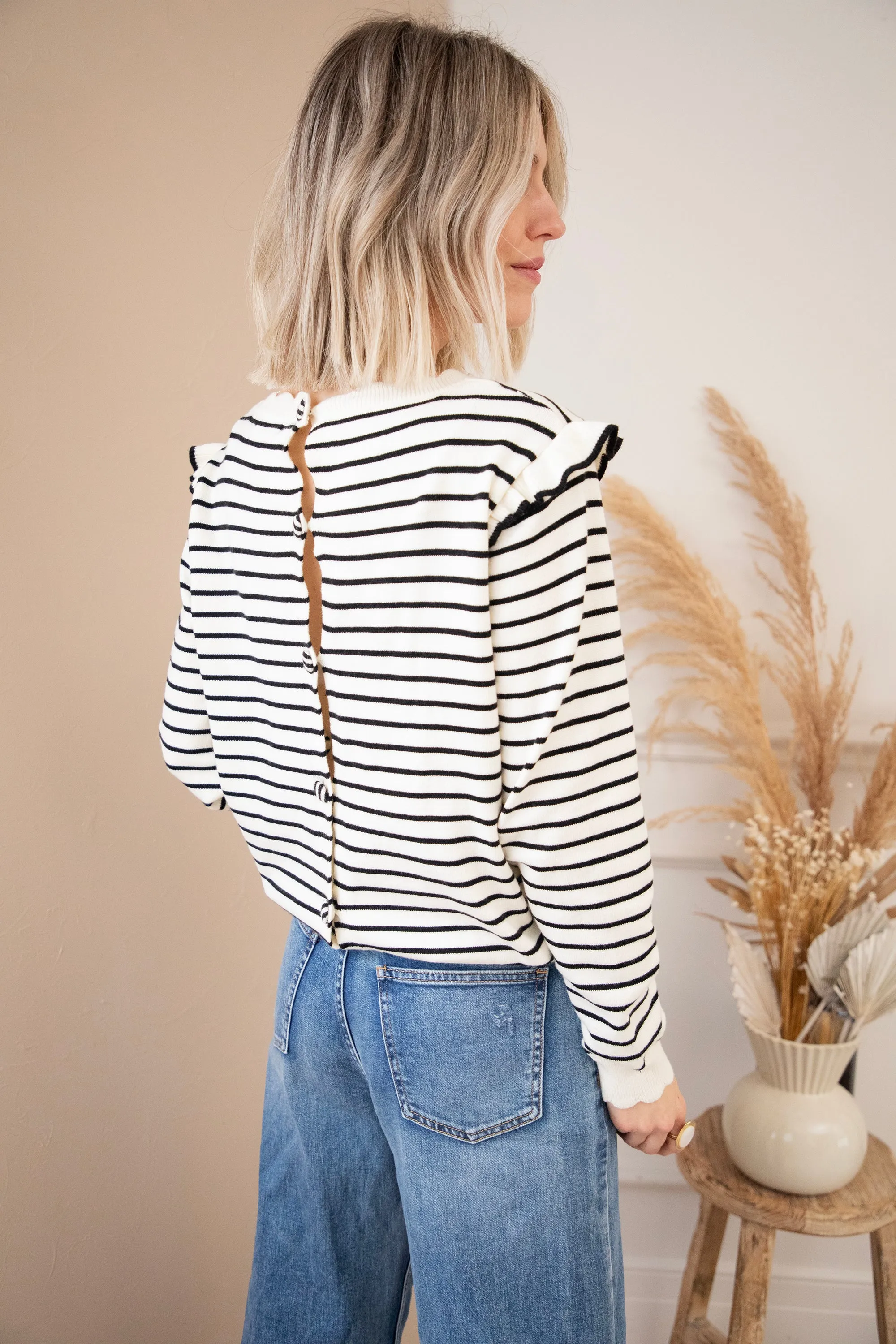 Rylie Stripe Black - Trui