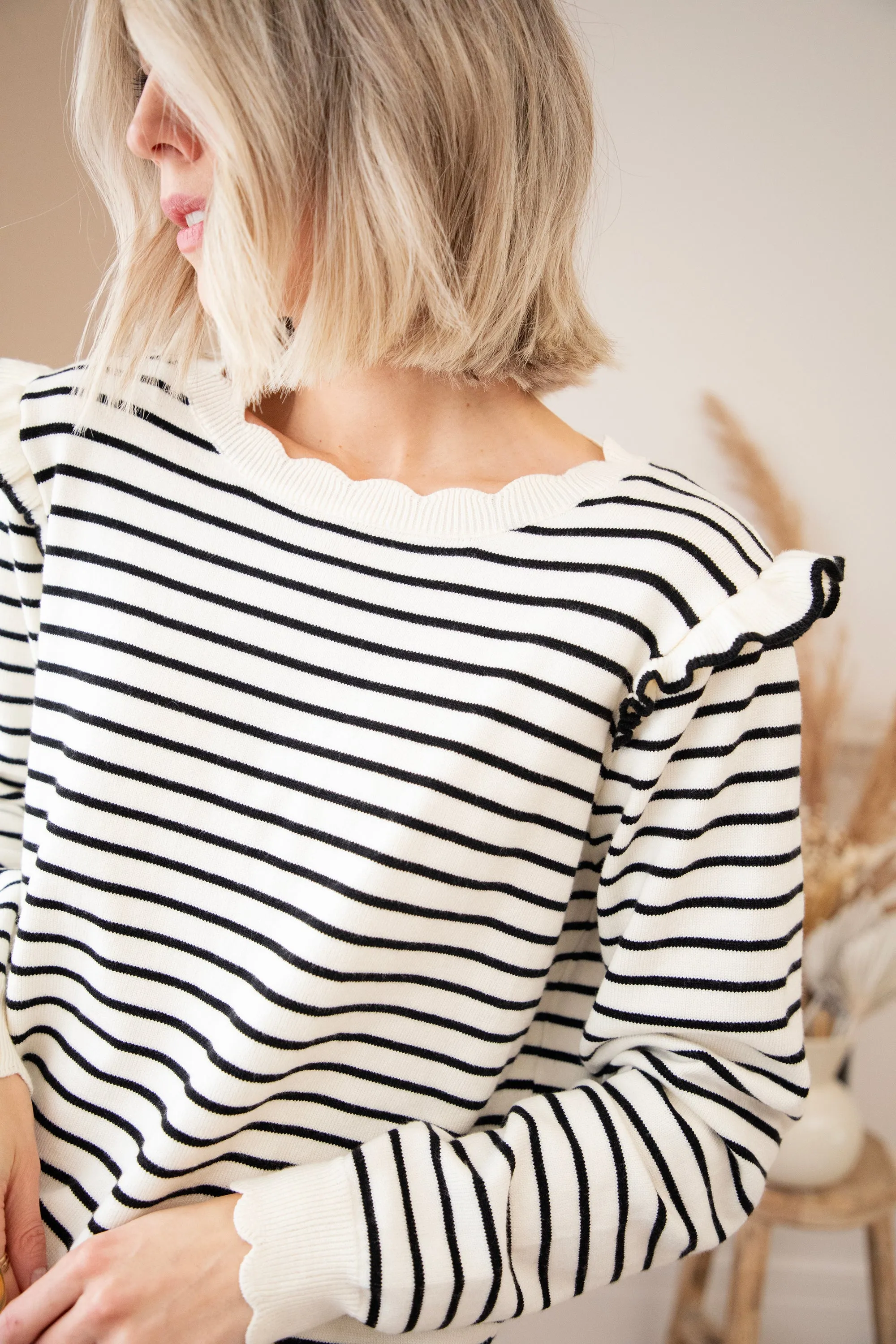 Rylie Stripe Black - Trui
