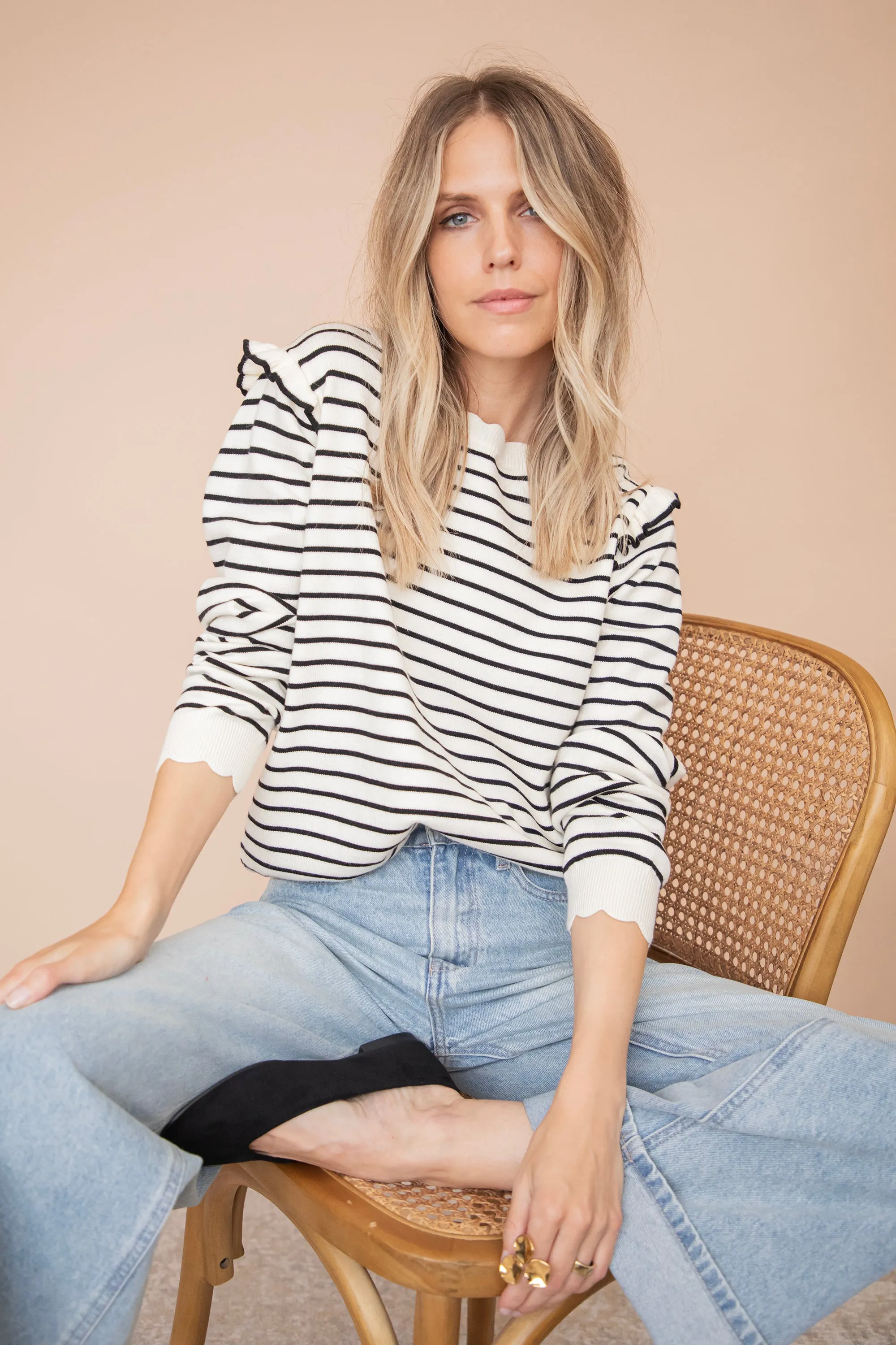 Rylie Stripe Black - Trui