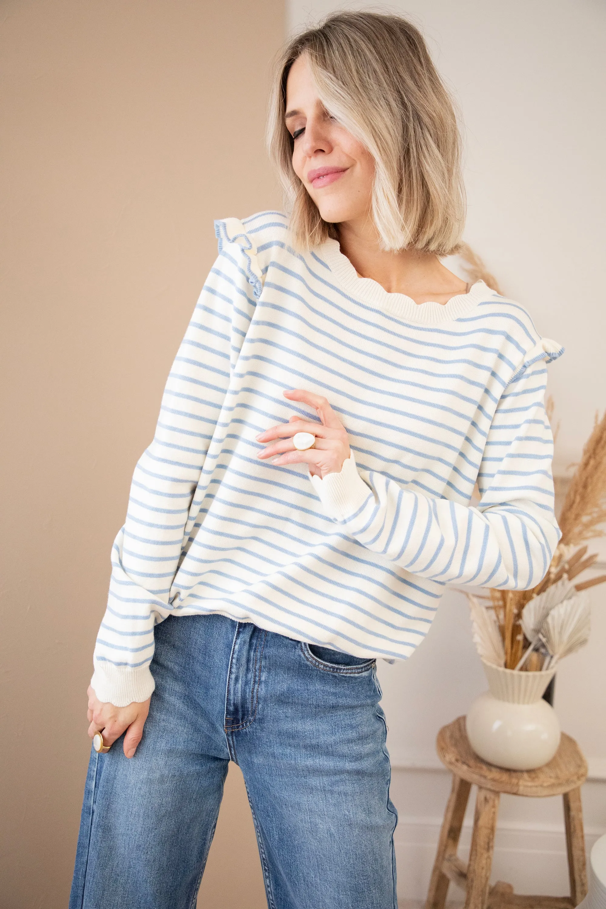 Rylie Stripe Blue - Trui