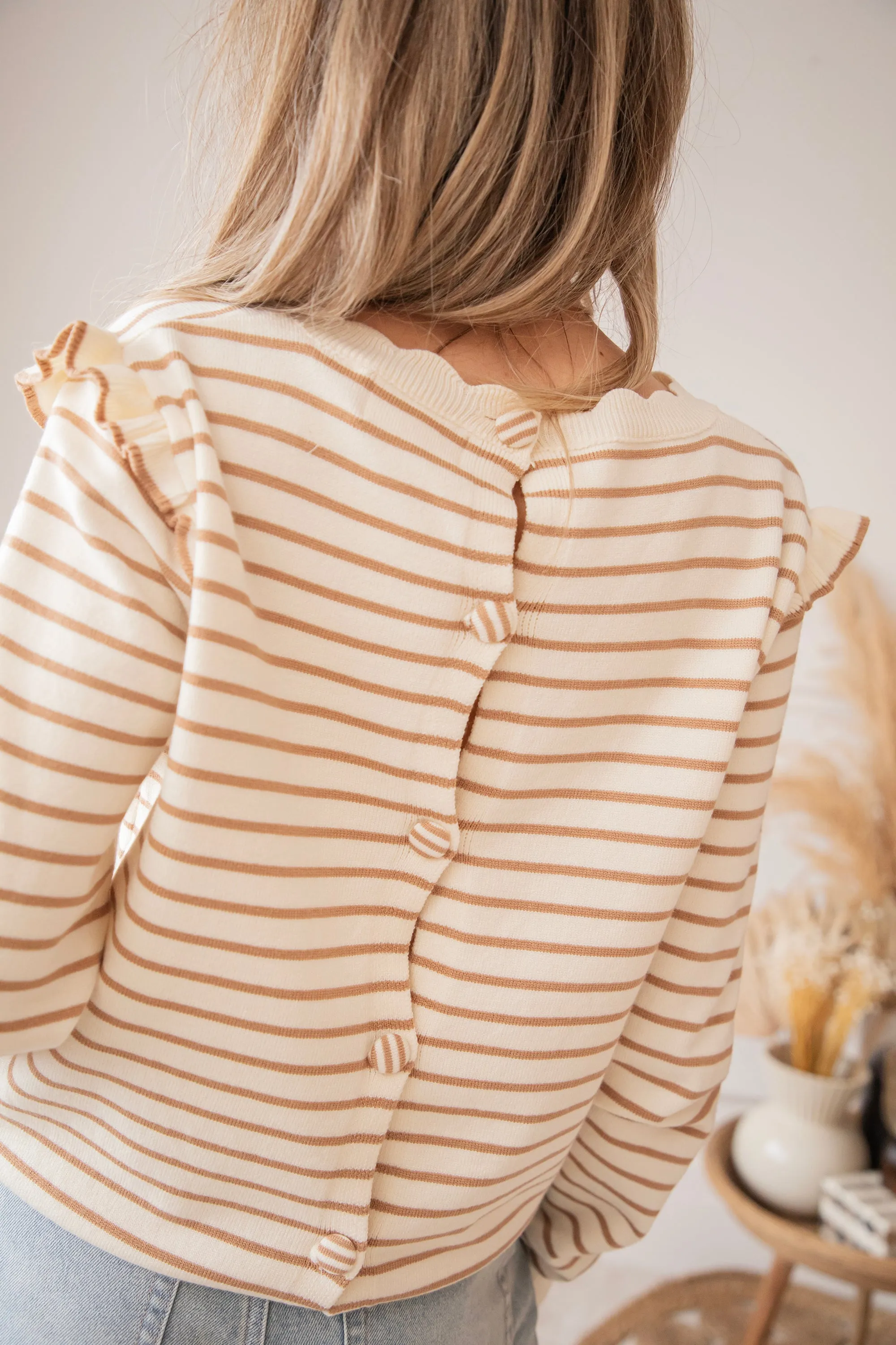Rylie Stripe Taupe - Trui